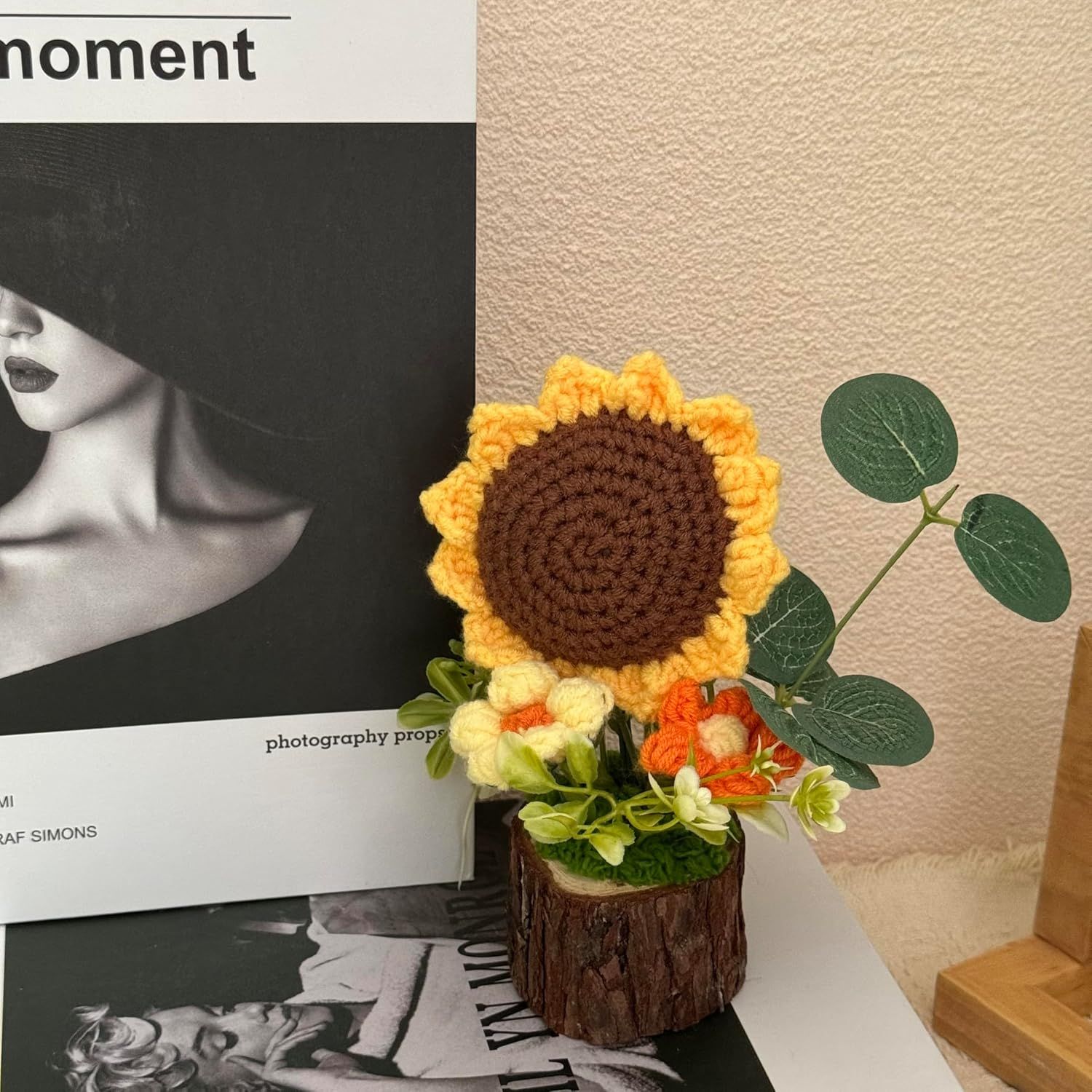 Handmade Crochet Flowers for Teachers Office Desk Decor view 4