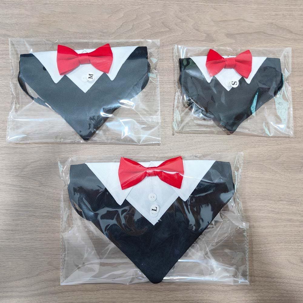 Formal Dog Tuxedo, Wedding Dog Collar with Bow Tie, Adjustable Pet Wedding view 3