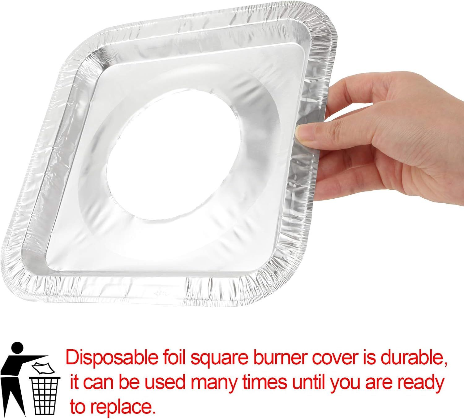 200 Pack Disposable Gas Burner Liners Square 8.5" Gas Stove Liners Stove view 3