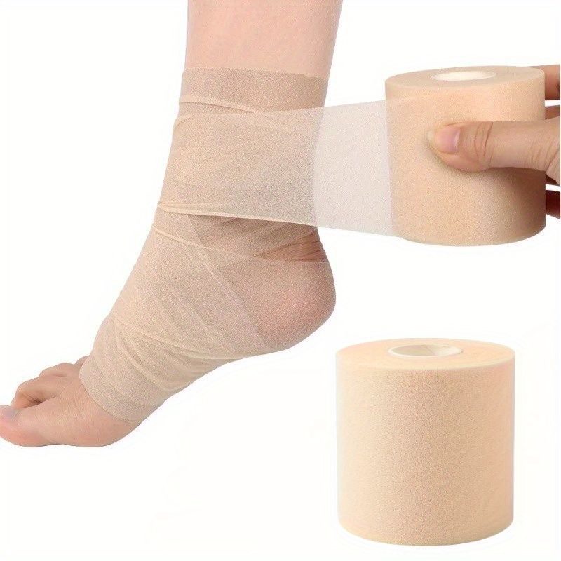 1 Roll Unisex Light Beige Self-adhesive Elastic Bandage with Sponge Cushioning view 2
