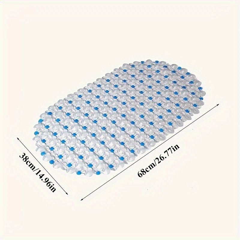 Oval PVC Anti-Slip Bath Mat with Suction Cups - Transparent view 3