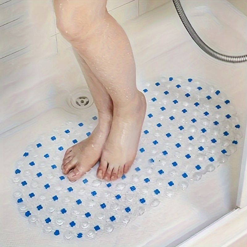 Oval PVC Anti-Slip Bath Mat with Suction Cups - Transparent view 5