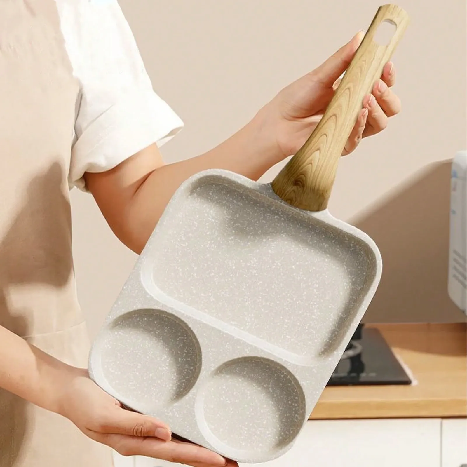 Non Stick Enlarged 3 In 1 Omelette Pan Mini Burger Pan Non Burning Raised view 4