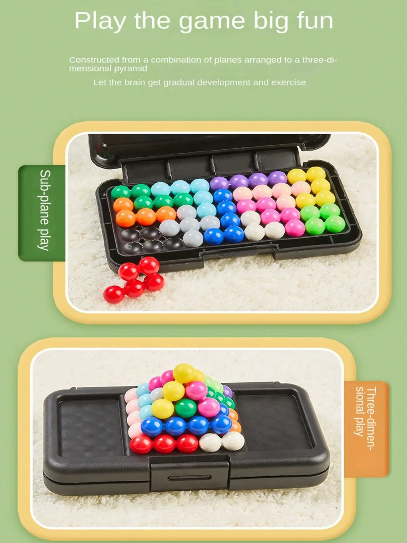 200pcs Wisdom Pyramid IQ Game 2D 3D Puzzle Challenging Brain Teaser Gifts view 4