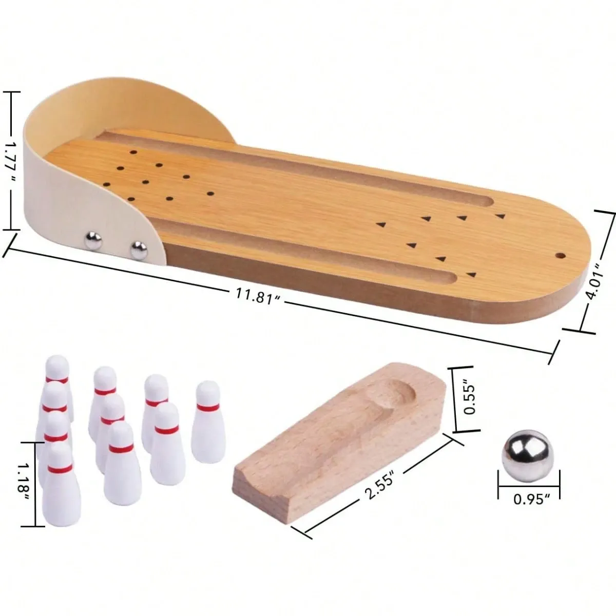 Table Top Mini Game Set Wooden Board Mini Arcade Desktop Shooting Alley Office view 2