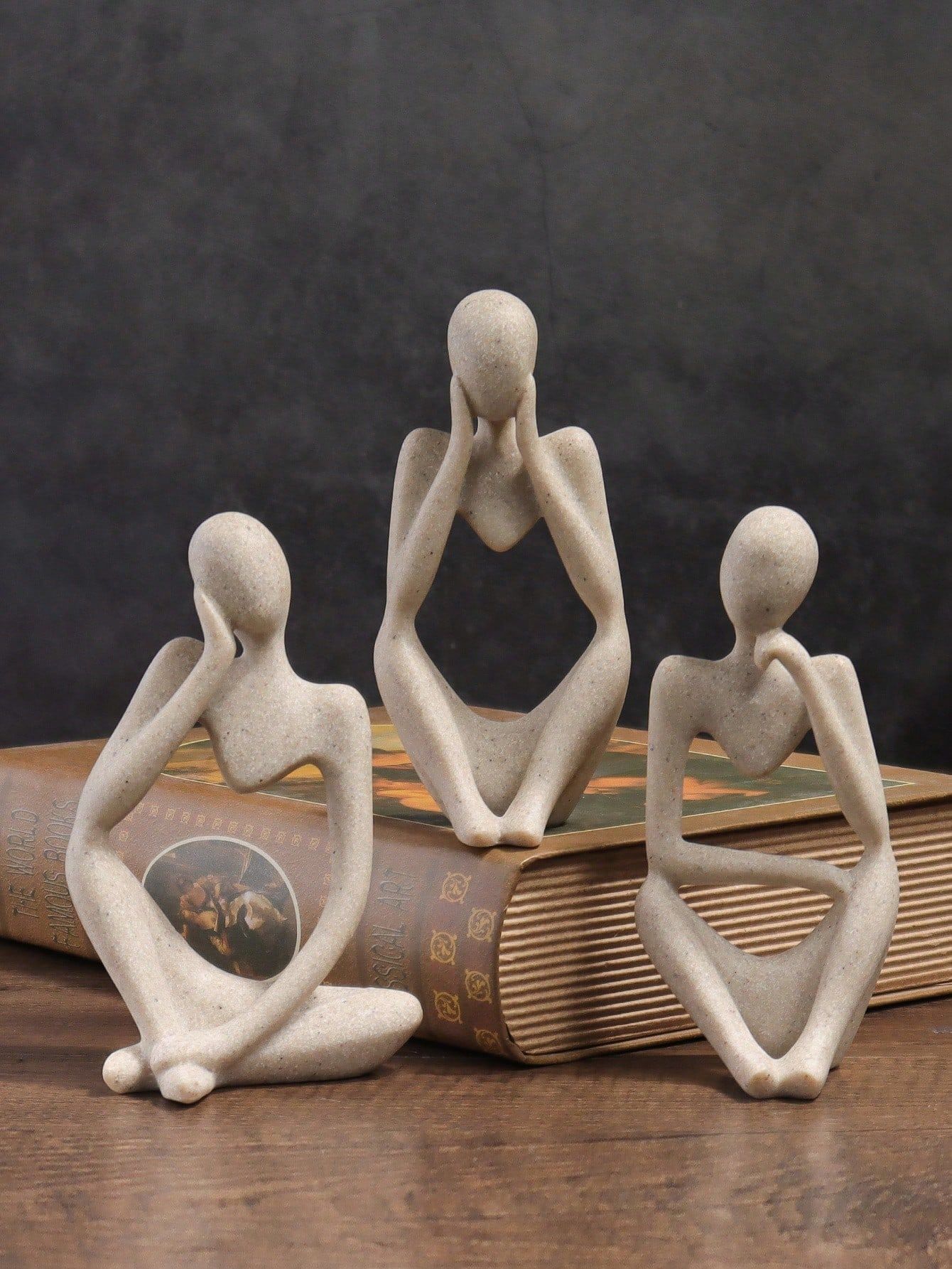 1pcs Thinking Pose Figurines Room Decor Bedroom Decor Gold Perfect Valentine's — image 1