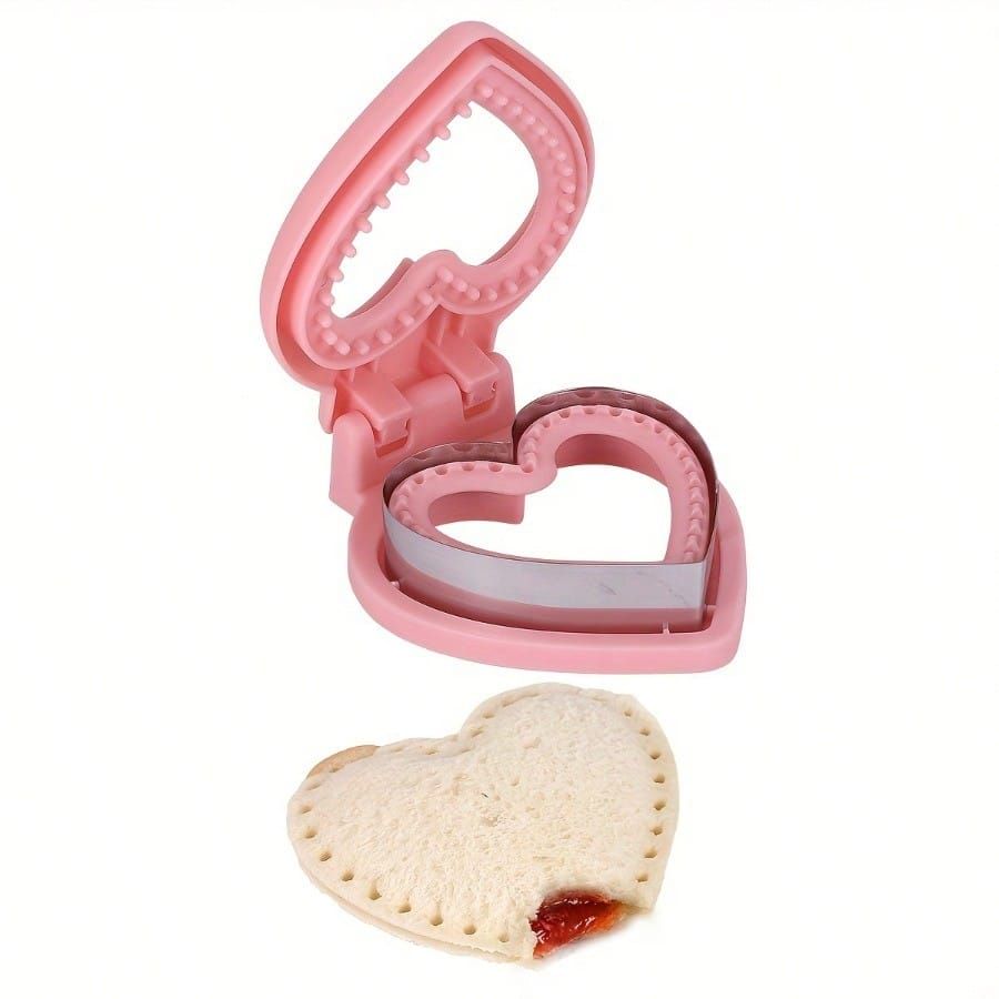 Heart Shaped Sandwich Cutter Sealer Lunch Box Decorative Dough Cutter Baking view 4