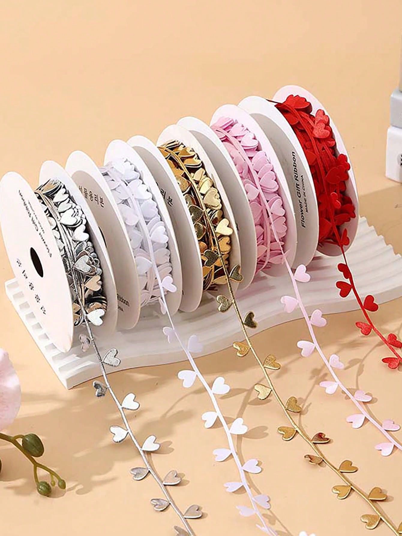 1pc Valentine s Day Colorful Bilateral Heart Yarn Ribbon DIY Bow Hair