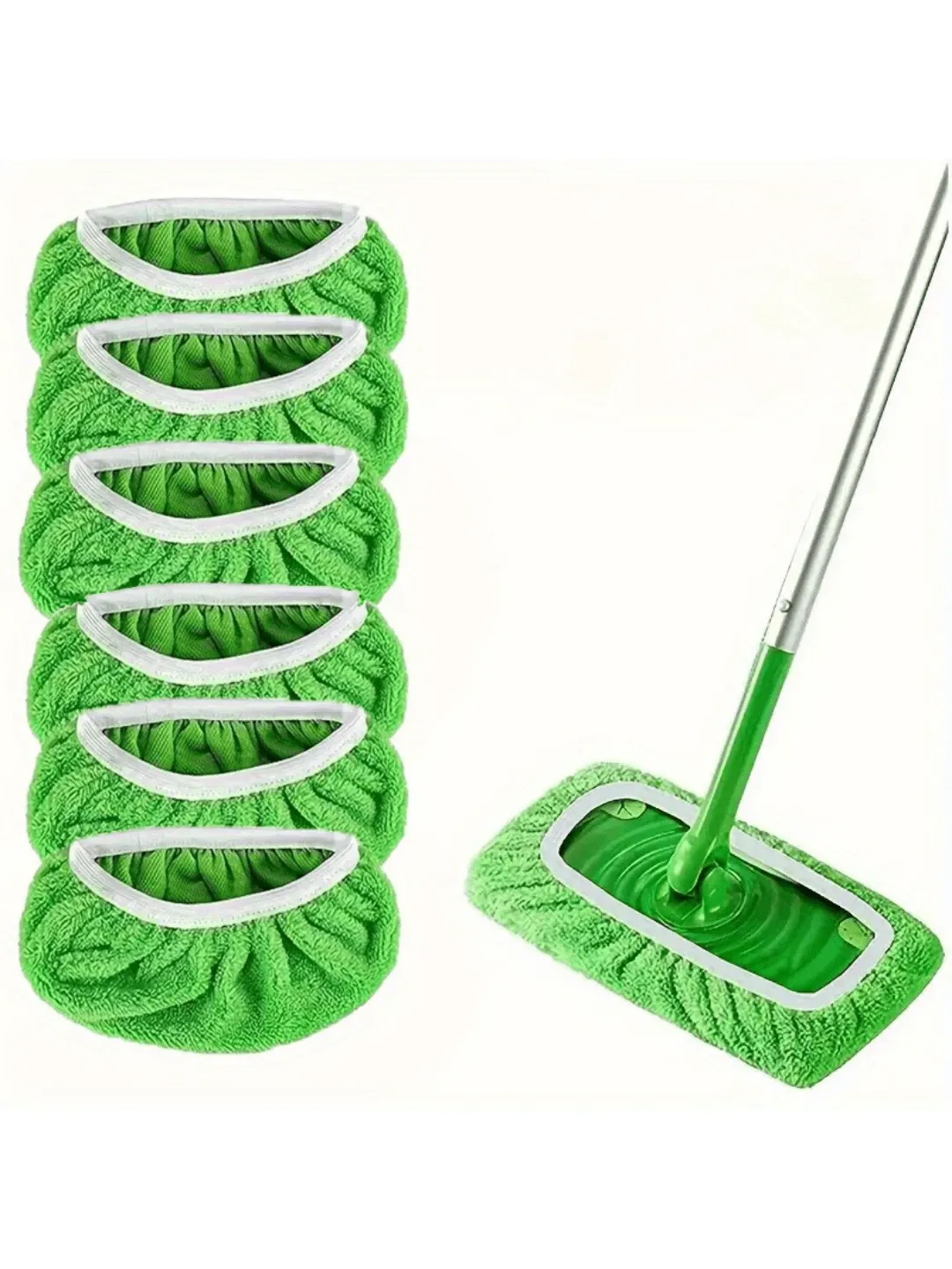 6pcs Set Reusable Mop Replacement Pads Highly Absorbent Easy To Clean Wet Dry view 2