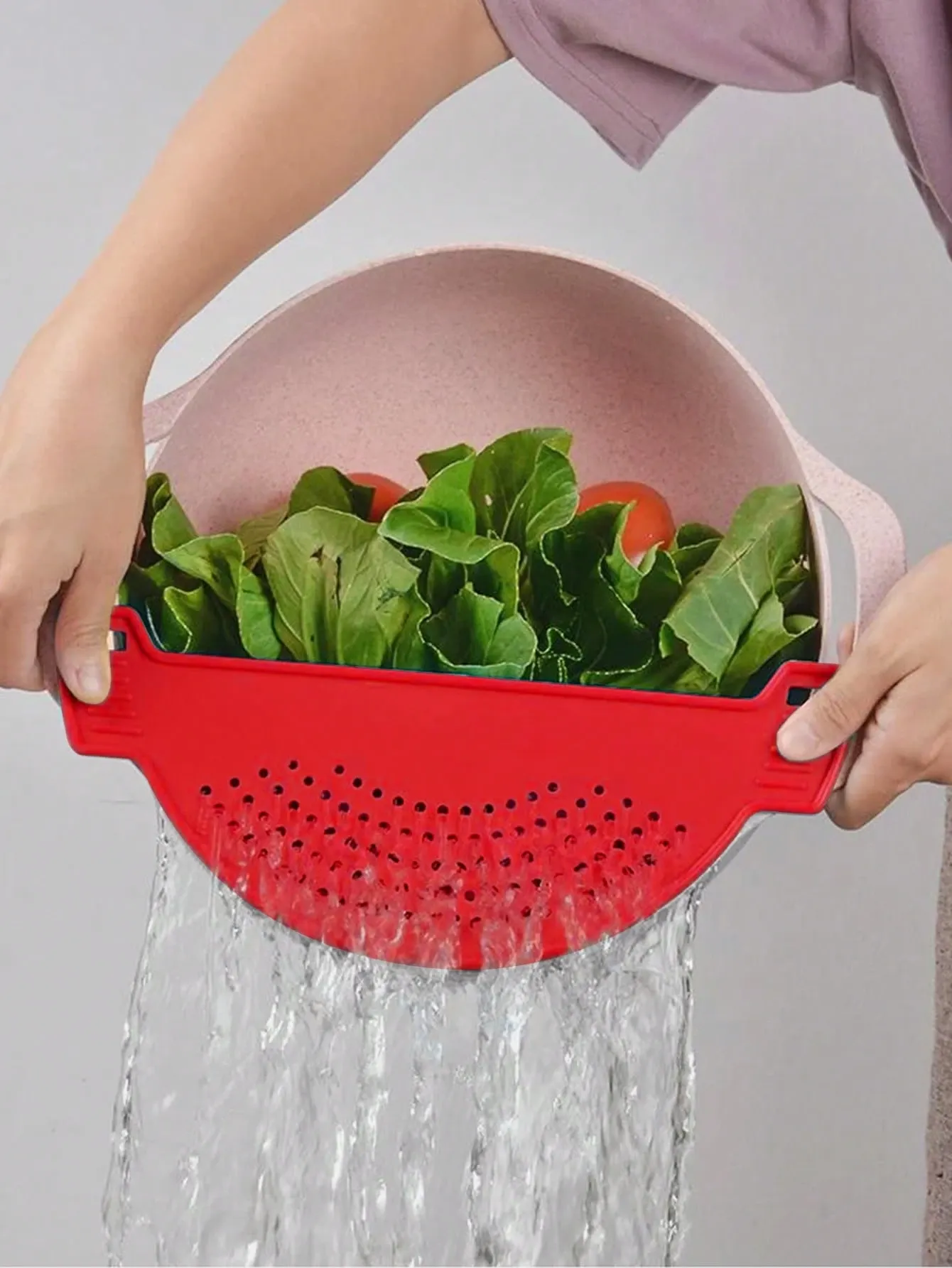 1PC Silicon Strainer Plastic Drainer Strainers Pot Funnel Half Moon Shape Food view 3