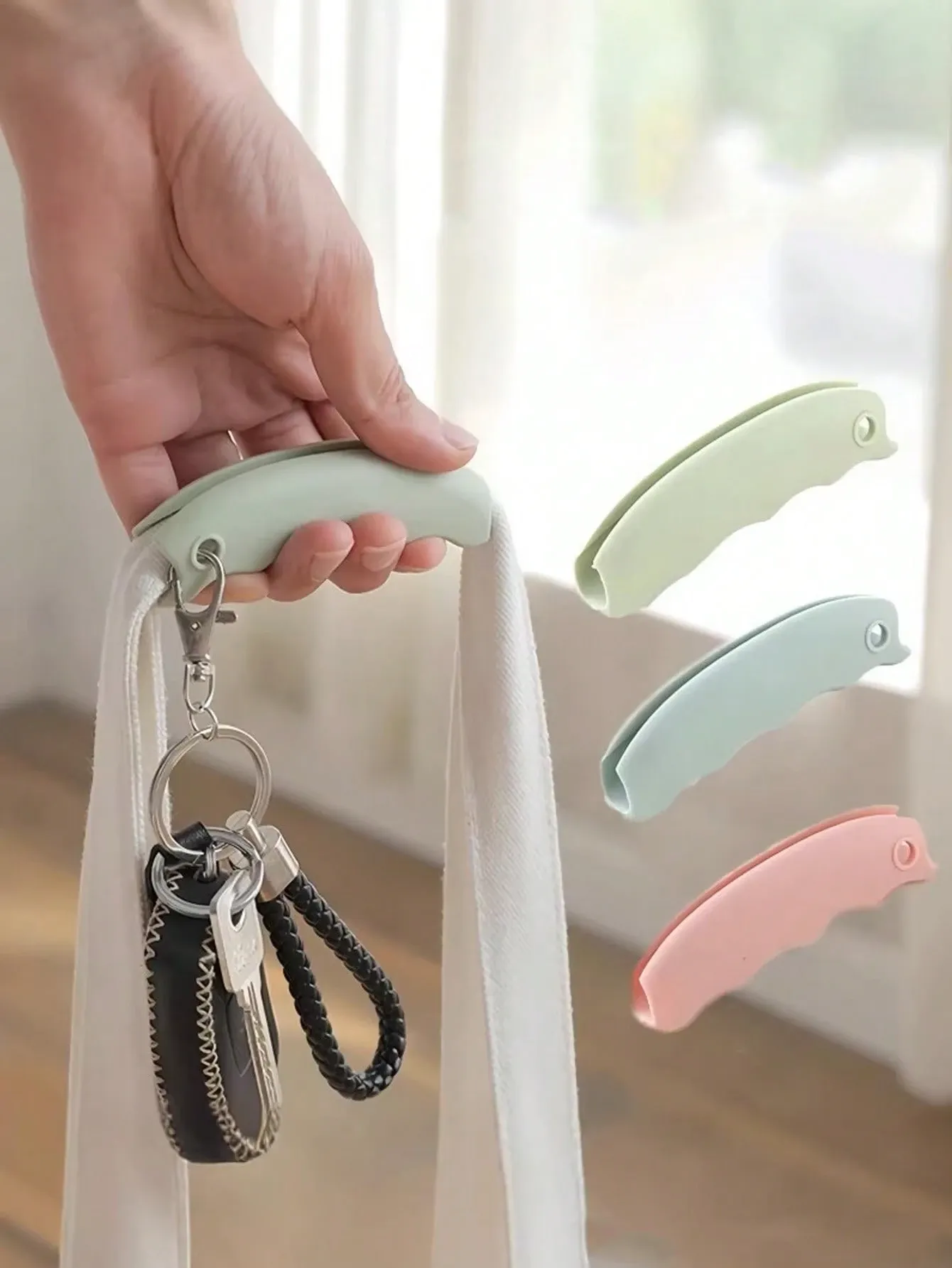 4pc Ergonomic Multipurpose Grocery Bag Handle Holder Tote Carrier Plastic Bag view 2