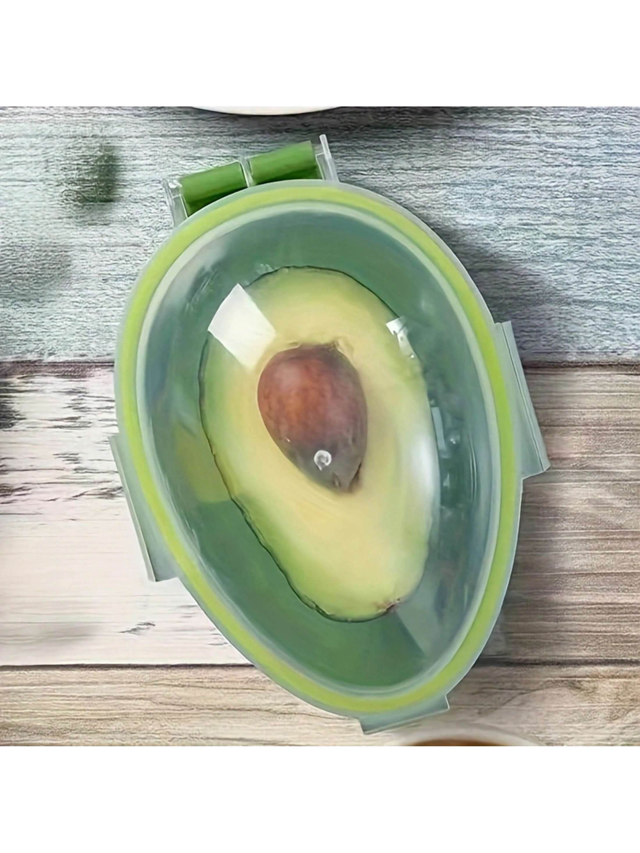 Reusable Avocado Keeper Storage Container Plastic Flip Top Fresh Pod For — image 1