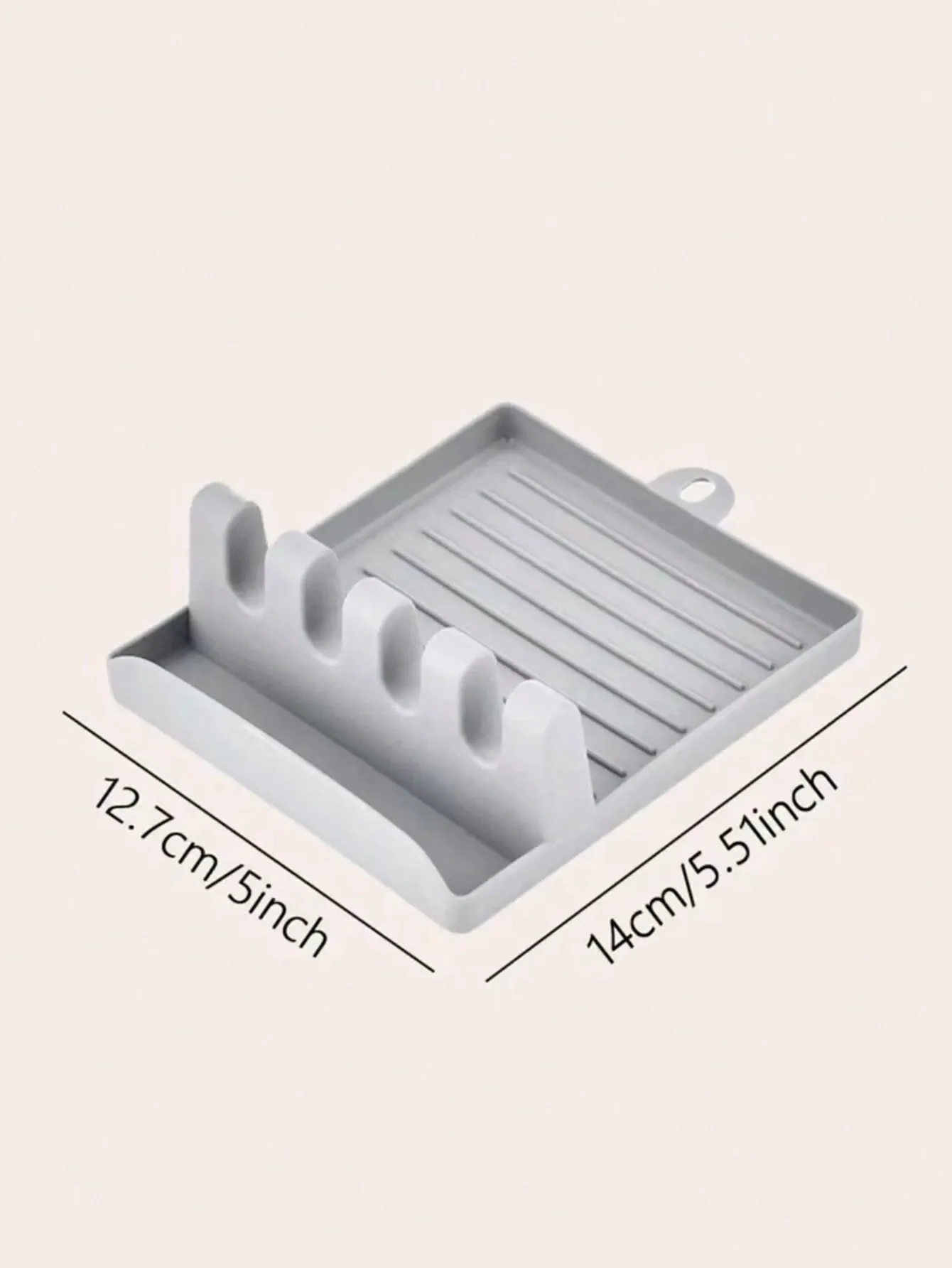 1pc Multifunctional Silicone Pot Lid Holder Serving As Spoon Rest Utensil Rack view 2