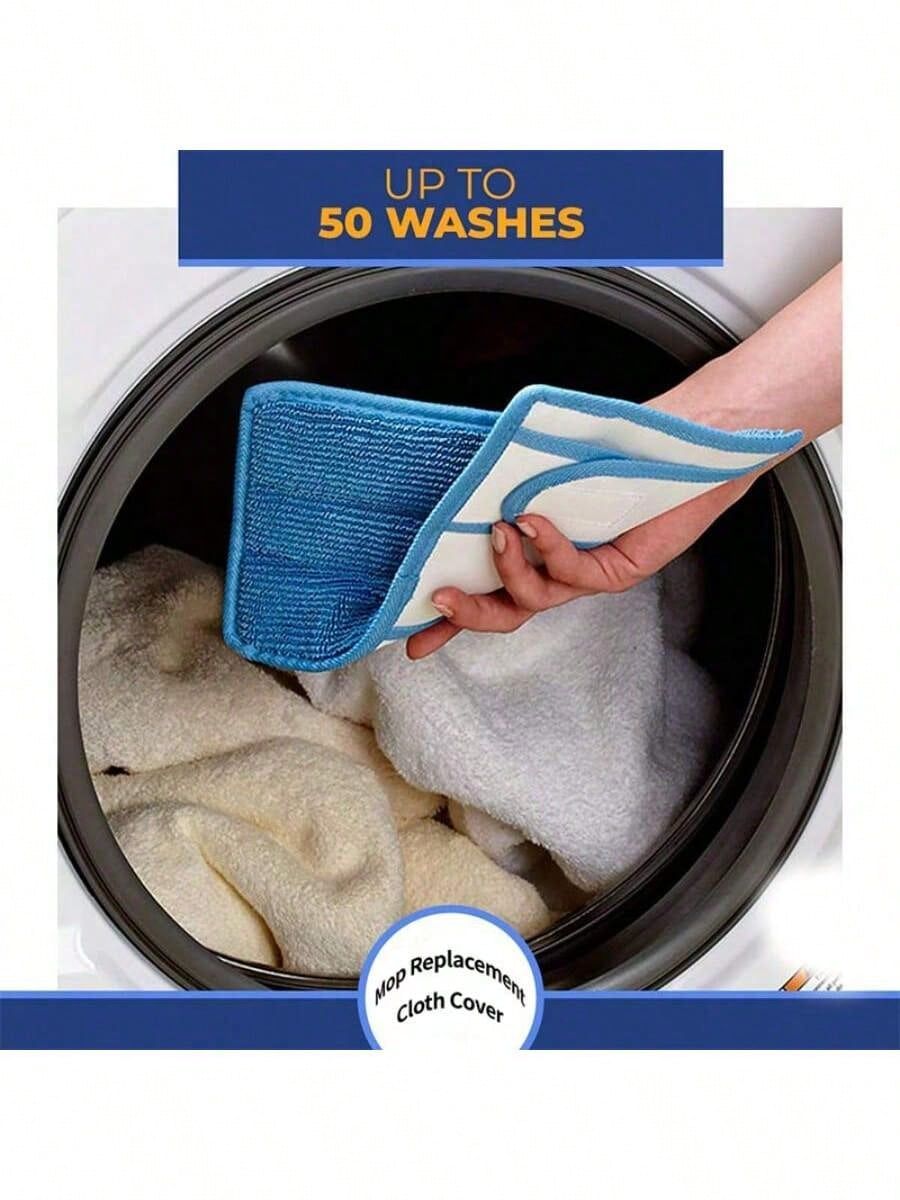 2pcs Flat Mop Replacement Heads Washable Reusable Microfiber Pad High view 3