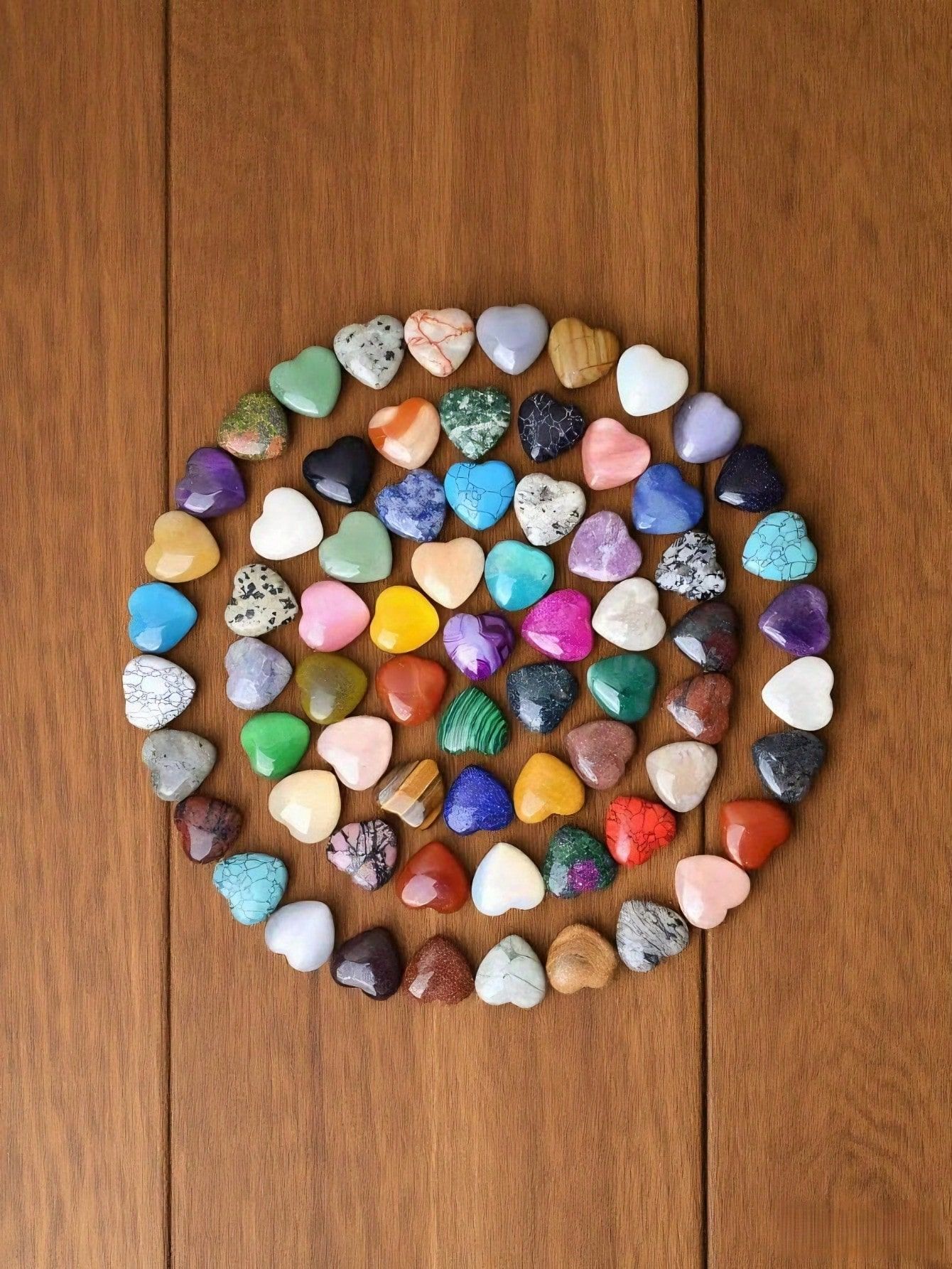 20pcs 0.79inch Heart Shaped Natural Crystal Ornaments Polished Non Porous For — image 1