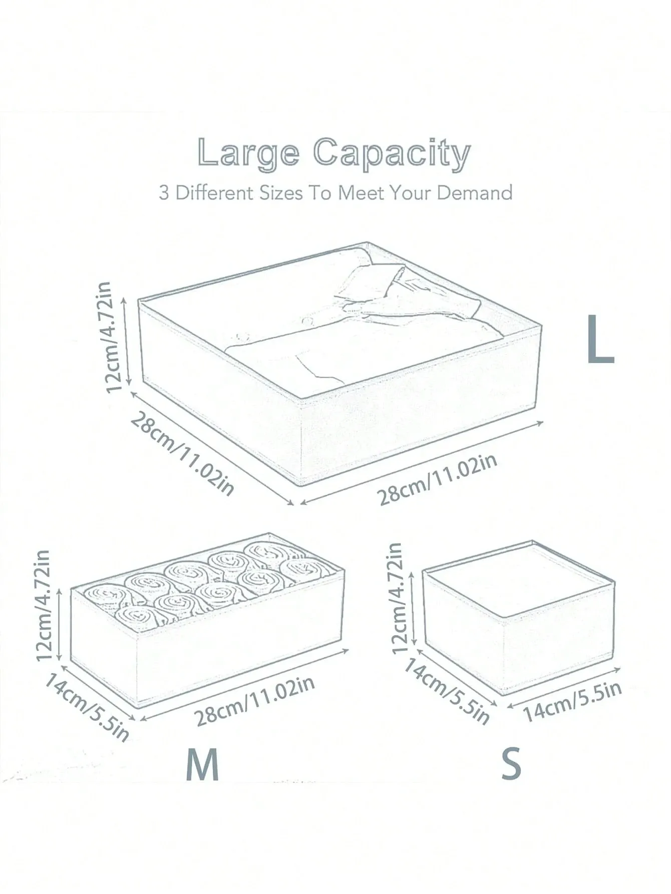 6 Packs Foldable Cloth Storage Box Closet Dresser Drawer Organizer Fabric view 4