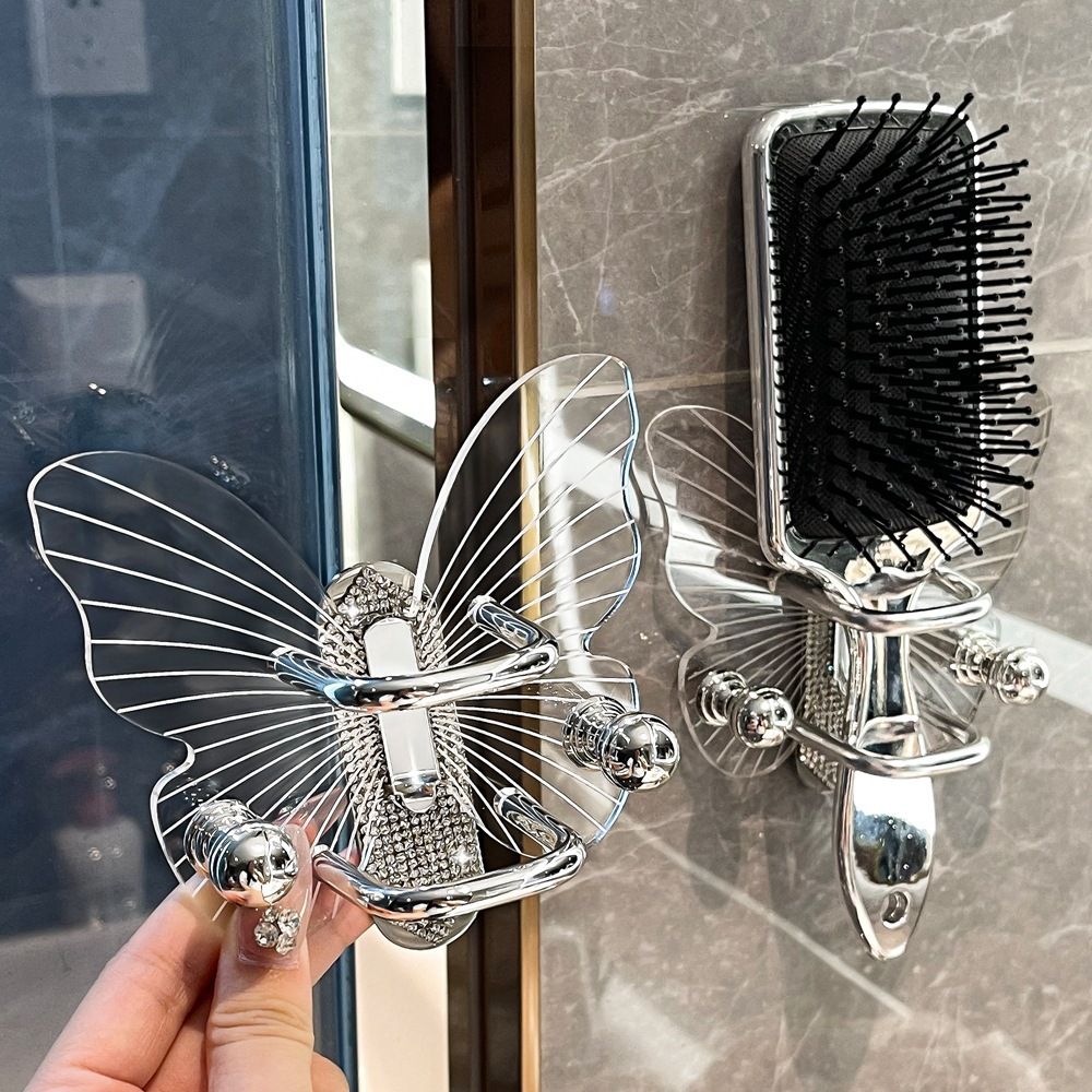 Transparent Butterfly Rhinestone Comb Holder