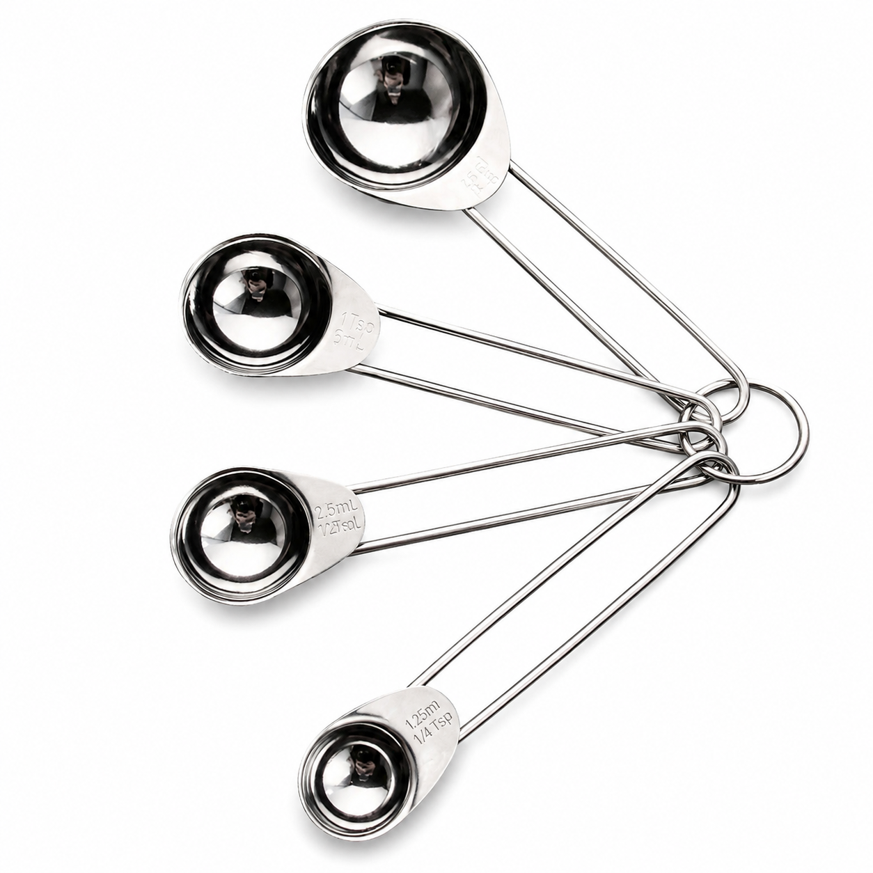 4-Piece Stainless Steel Measuring Spoons Set – Durable and Accurate Kitchen