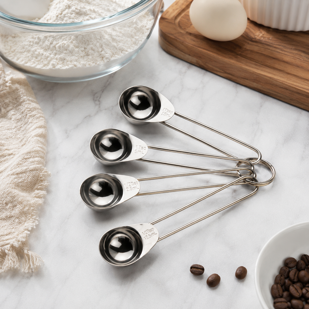 4-Piece Stainless Steel Measuring Spoons Set – Durable and Accurate Kitchen view 4