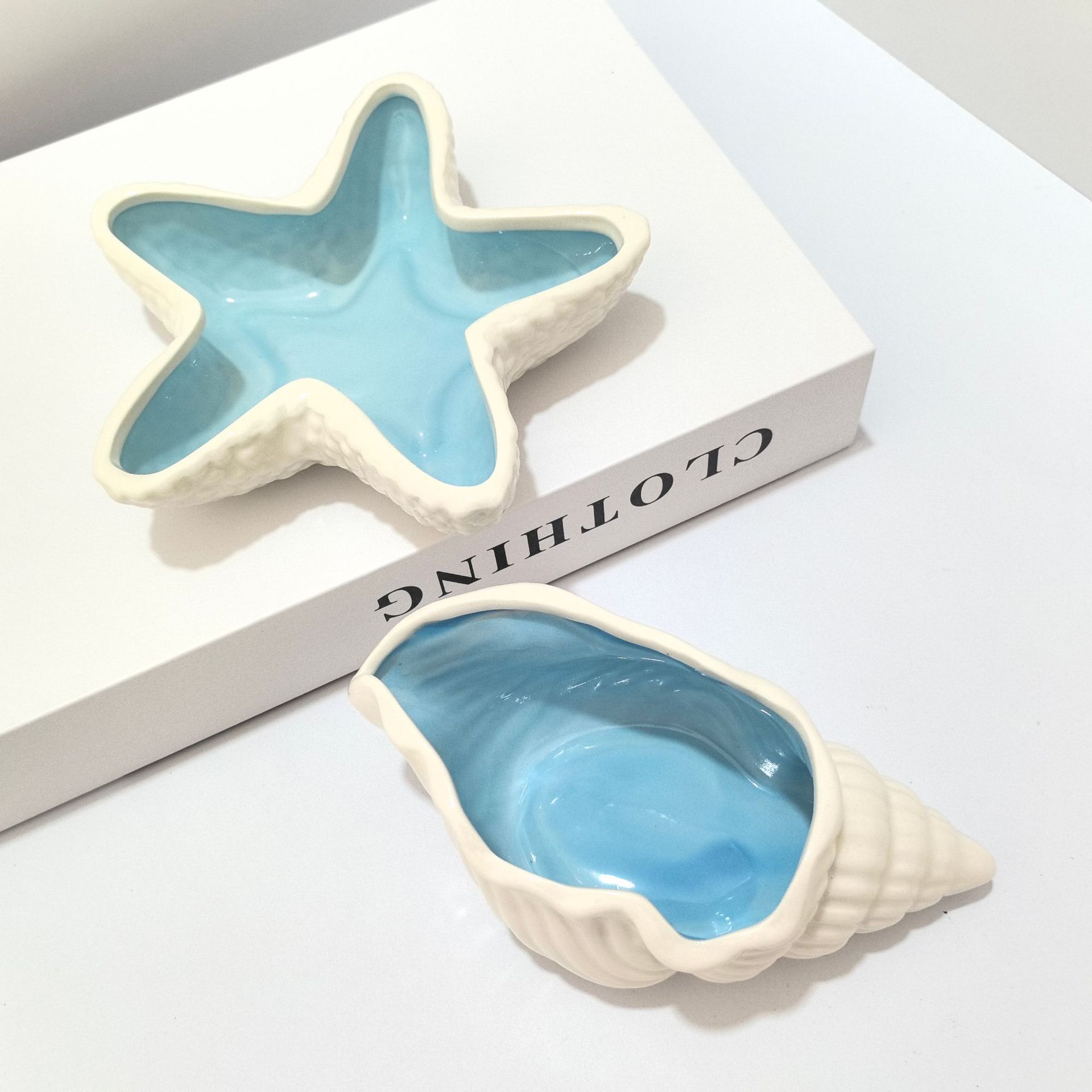 Conch+Starfish Shape Ceramic Jewelry Tray view 2