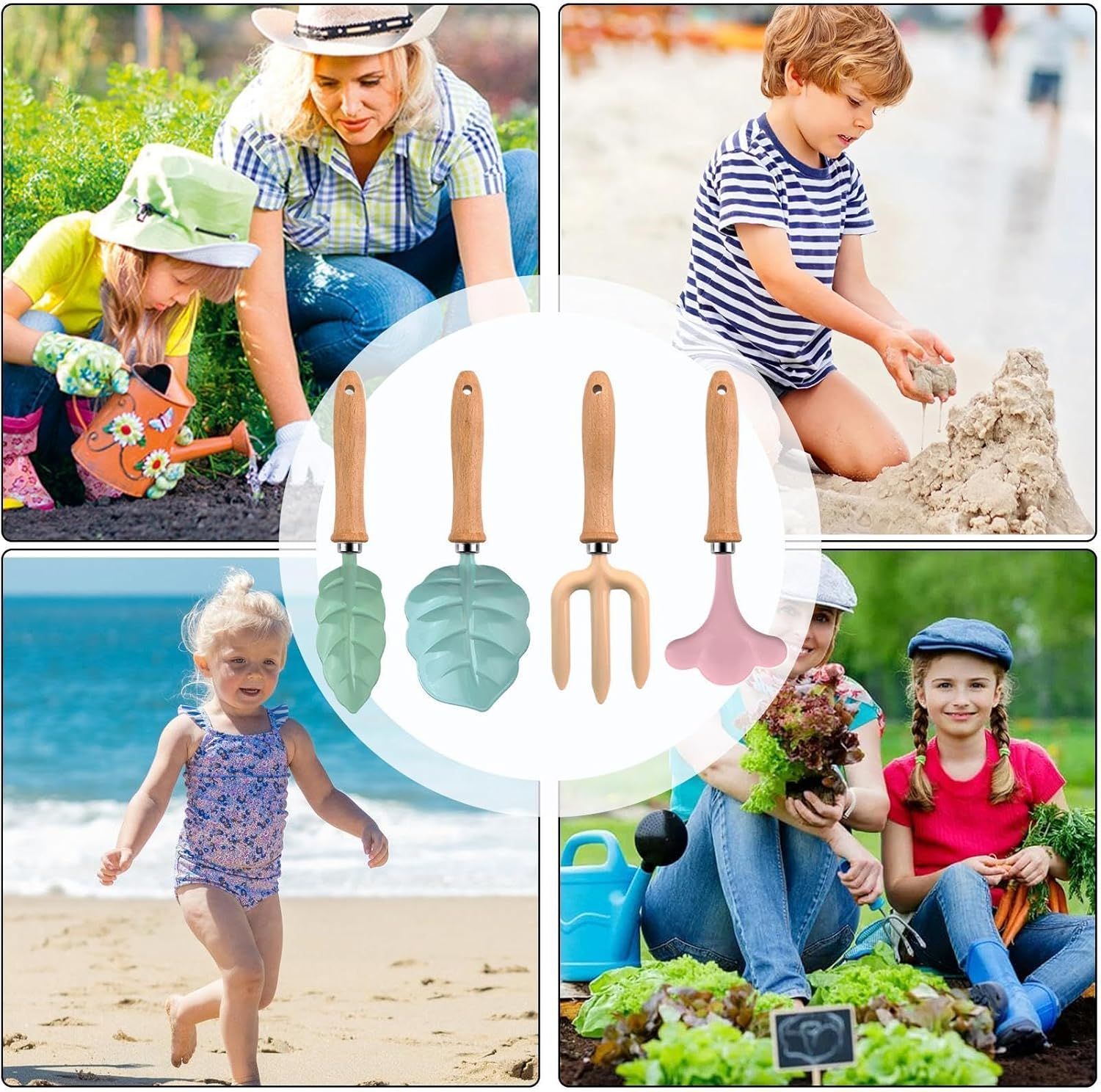 Garden Tools, Leaf Shape Set, Wooden Handle Kit with Durable Build, Shovel view 5