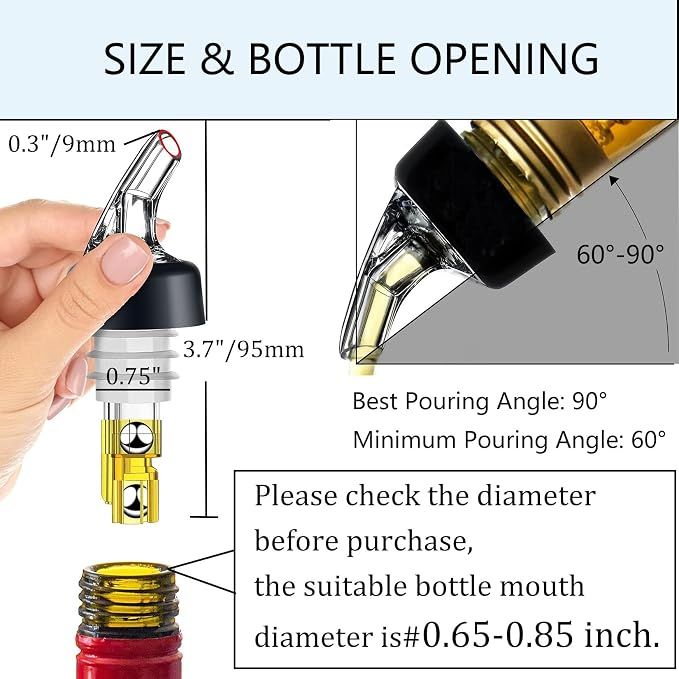 3 Pack Measured Liquor Pour Spout view 4