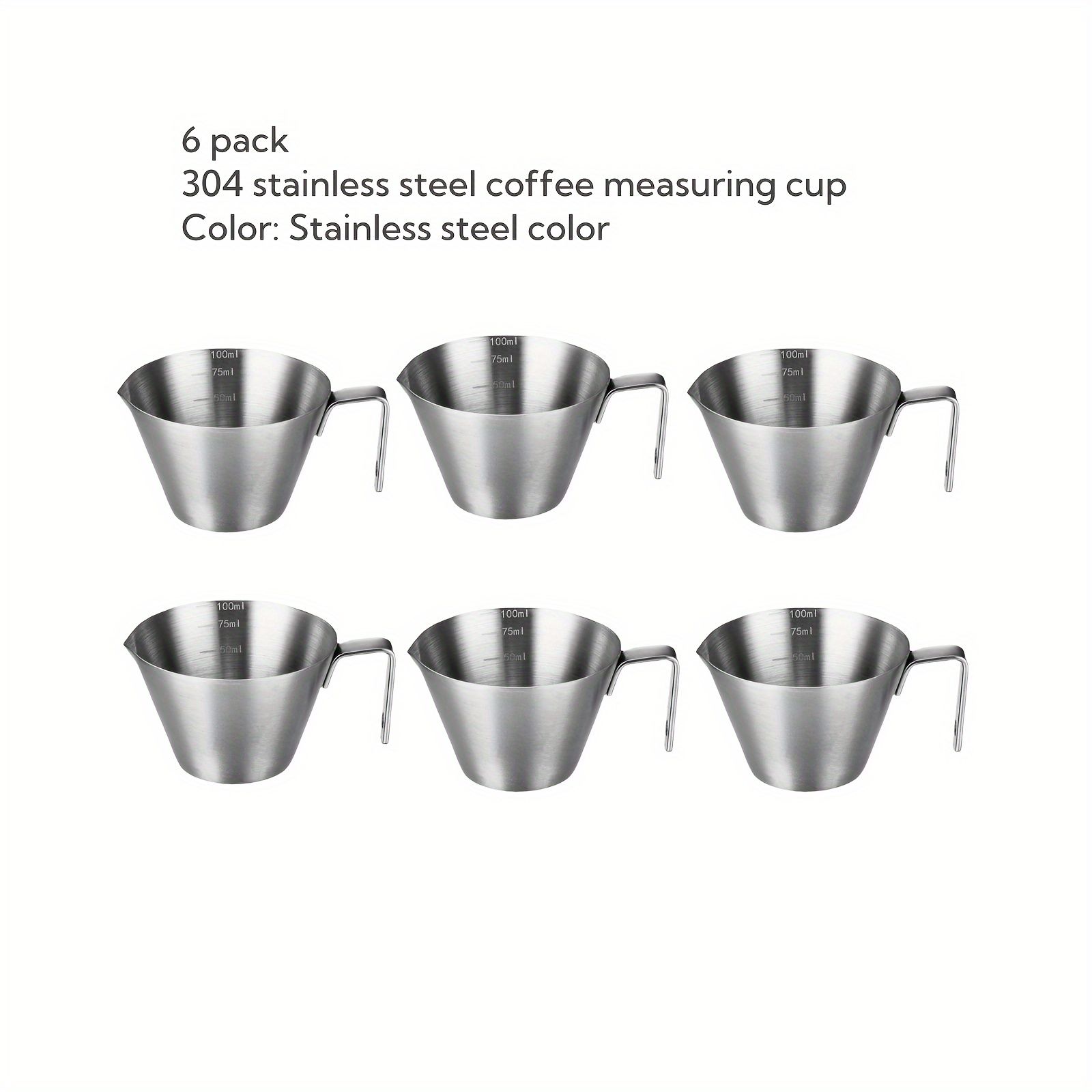 6 Pcs Espresso Measuring Cups