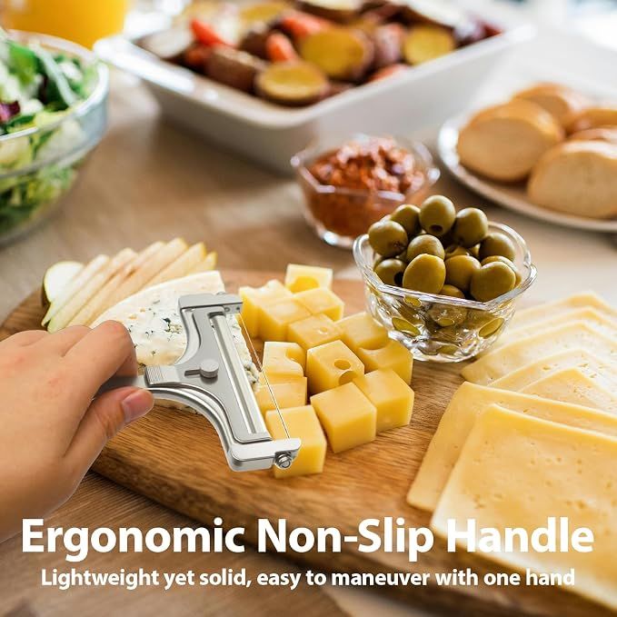 Cheese Slicer with 8 Wires Stainless Steel Adjustable Handheld Butter Block view 5