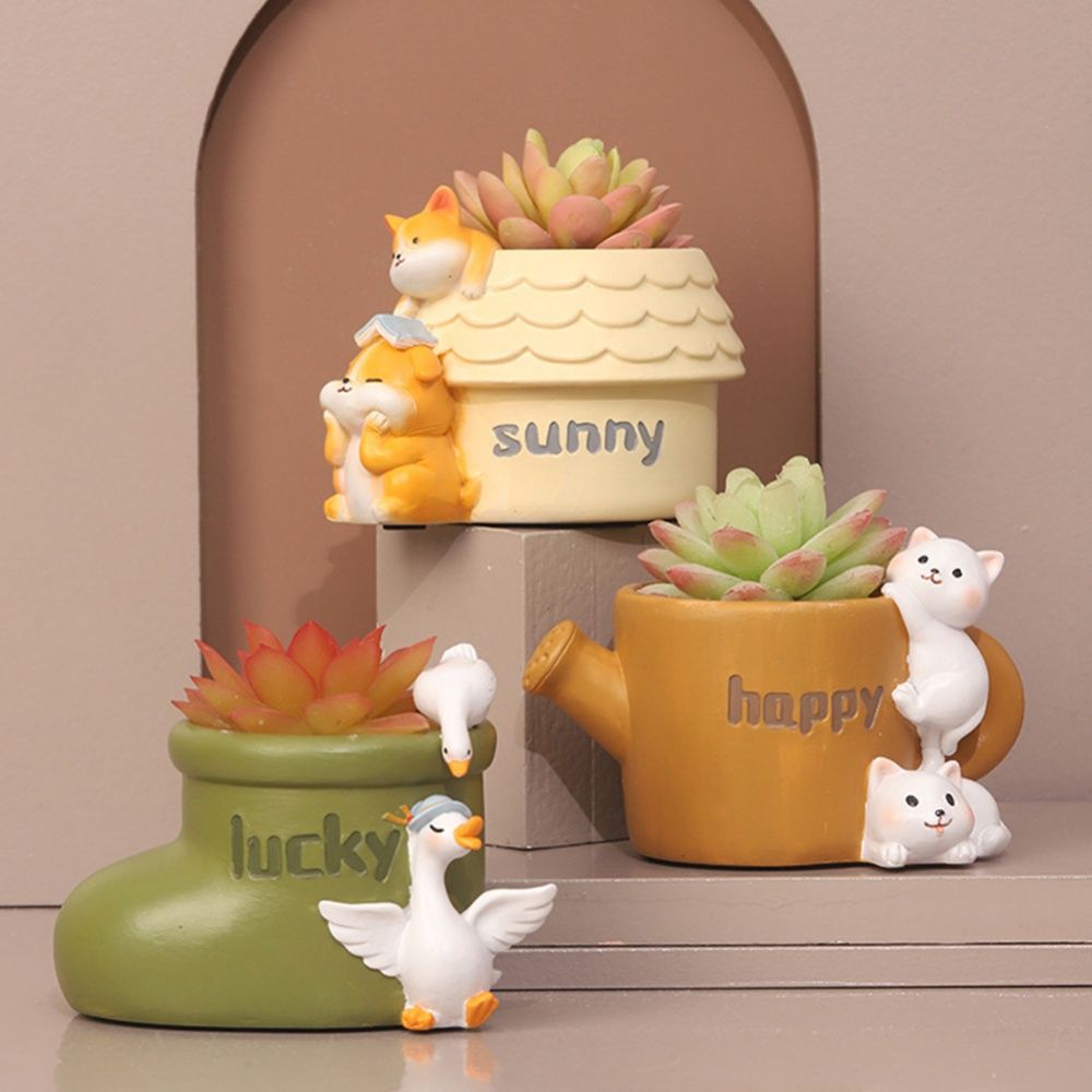 Resin Goose Shaped Flower Pot view 3