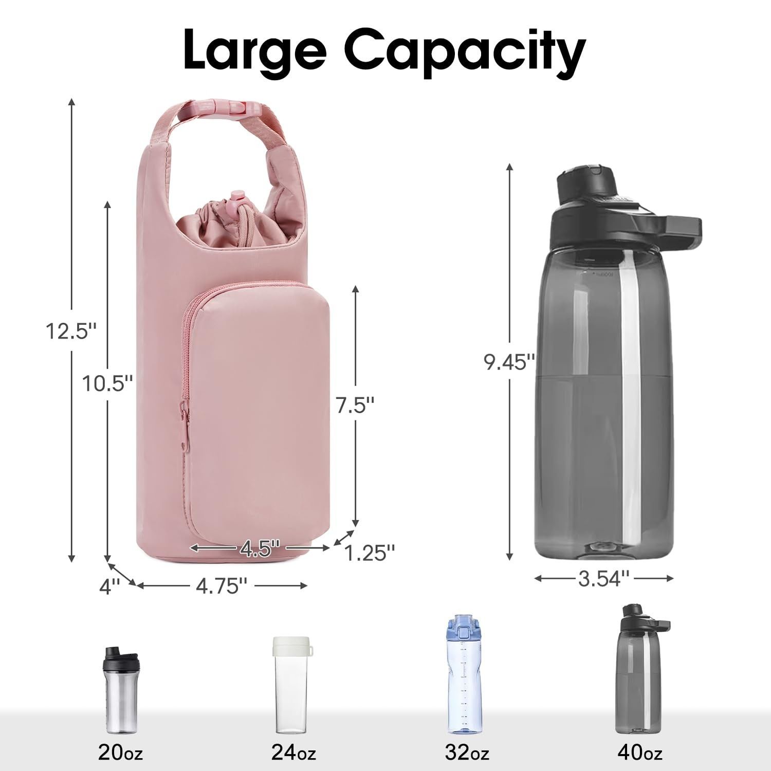 New Insulated Water Bottle Bag with Ice Cup Set view 3