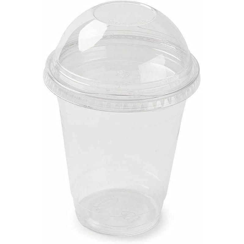 100pcs 500 ml Transparent Cups with Lids