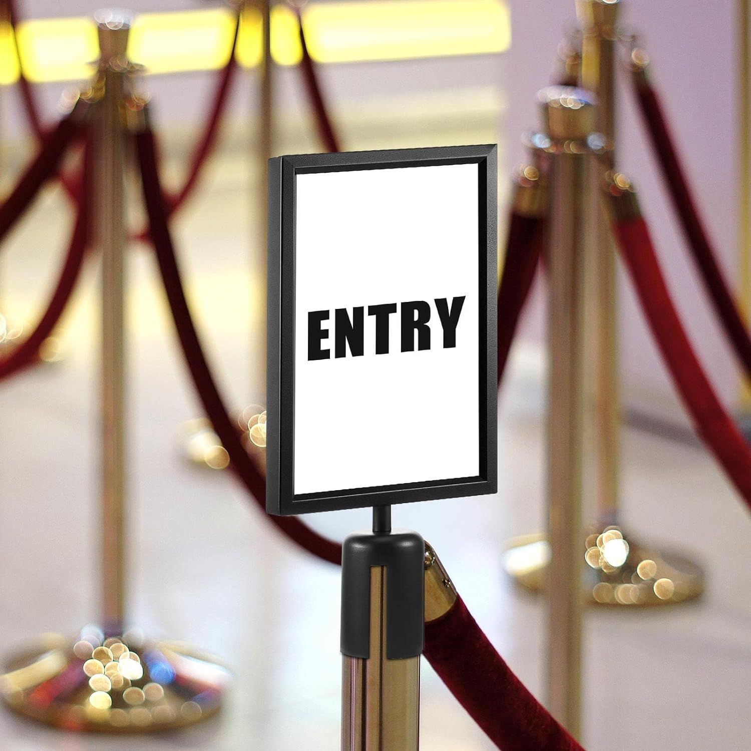 Portrait Display Double Sided Sign Frame Crowd Control & Queue Barrier — image 1