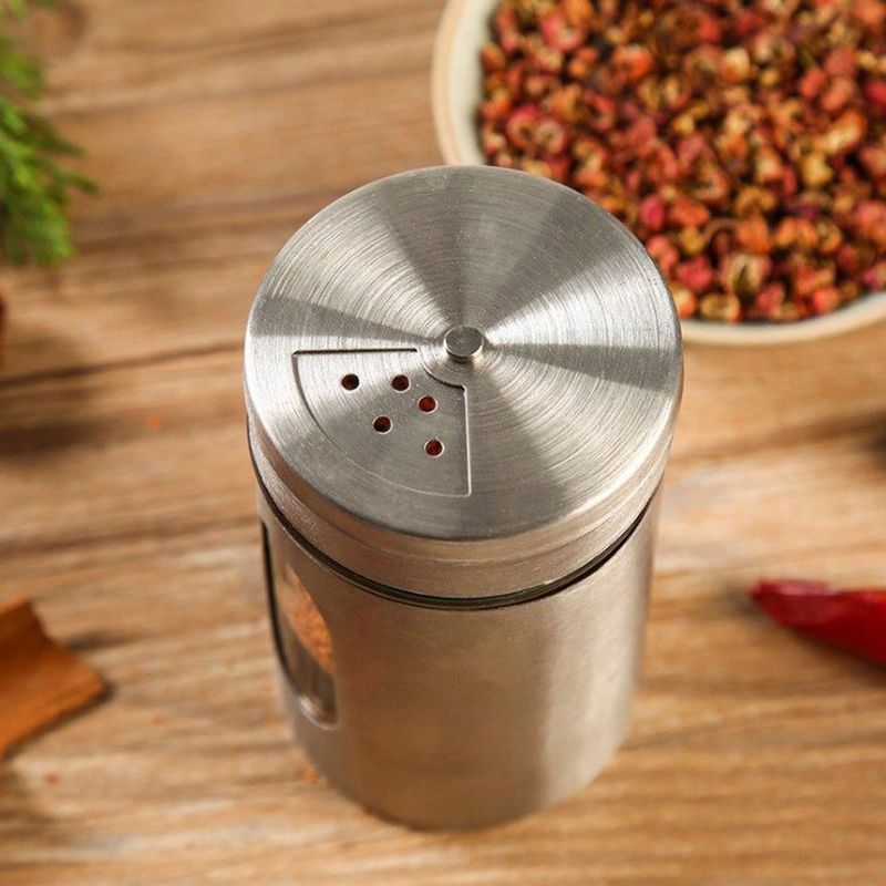 4pc Stainless Steel Canister Set for Kitchen Counter with Window Airtight Lids view 3