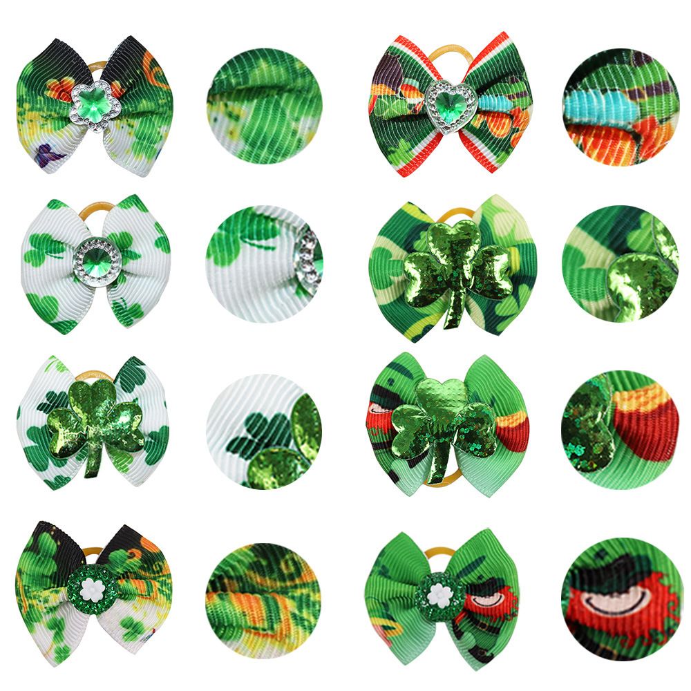 50pcs Dog Hair Bows Bands for Small Medium Xmas Holiday Puppies Cats Kittens view 3