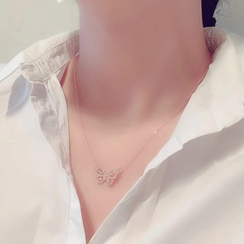 Butterfly Necklace for Women Brilliant Delicate Girls Accessories Engagement