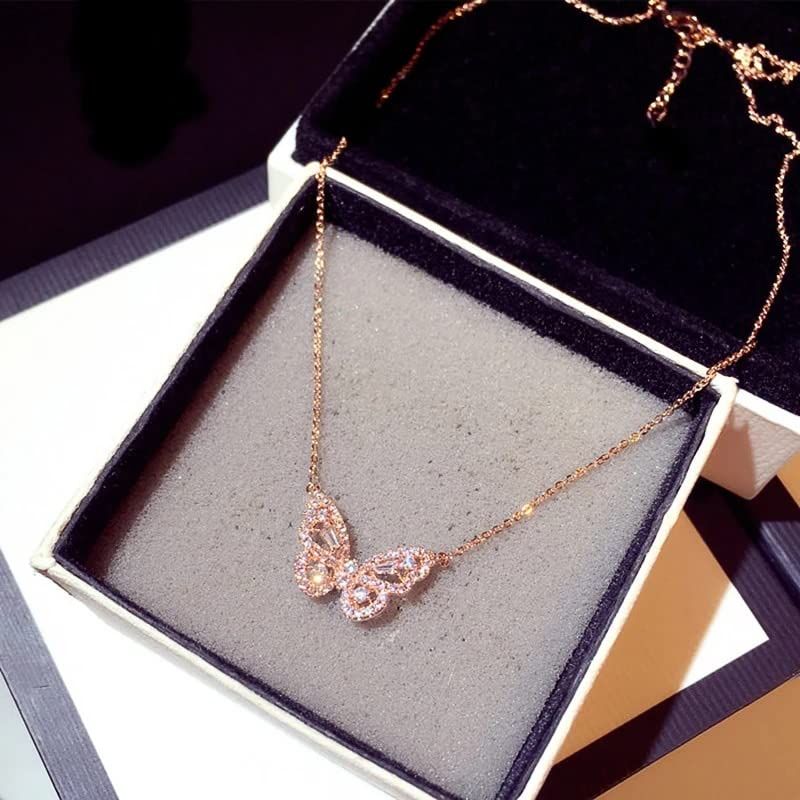 Butterfly Necklace for Women Brilliant Delicate Girls Accessories Engagement view 3