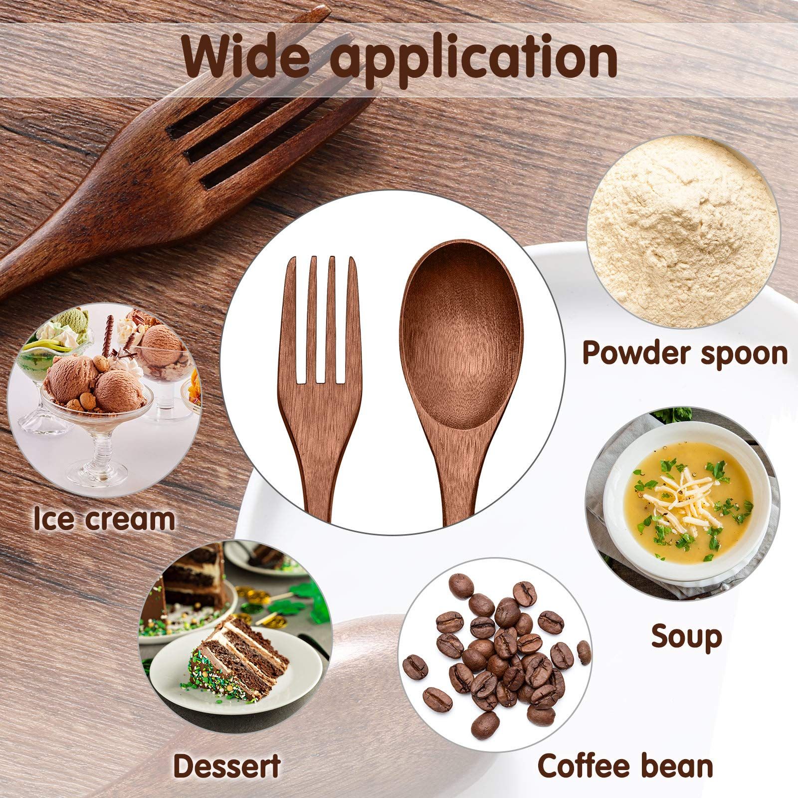 Wooden Spoons Forks Set Including Wooden Spoons and Wooden Forks Japanese view 3