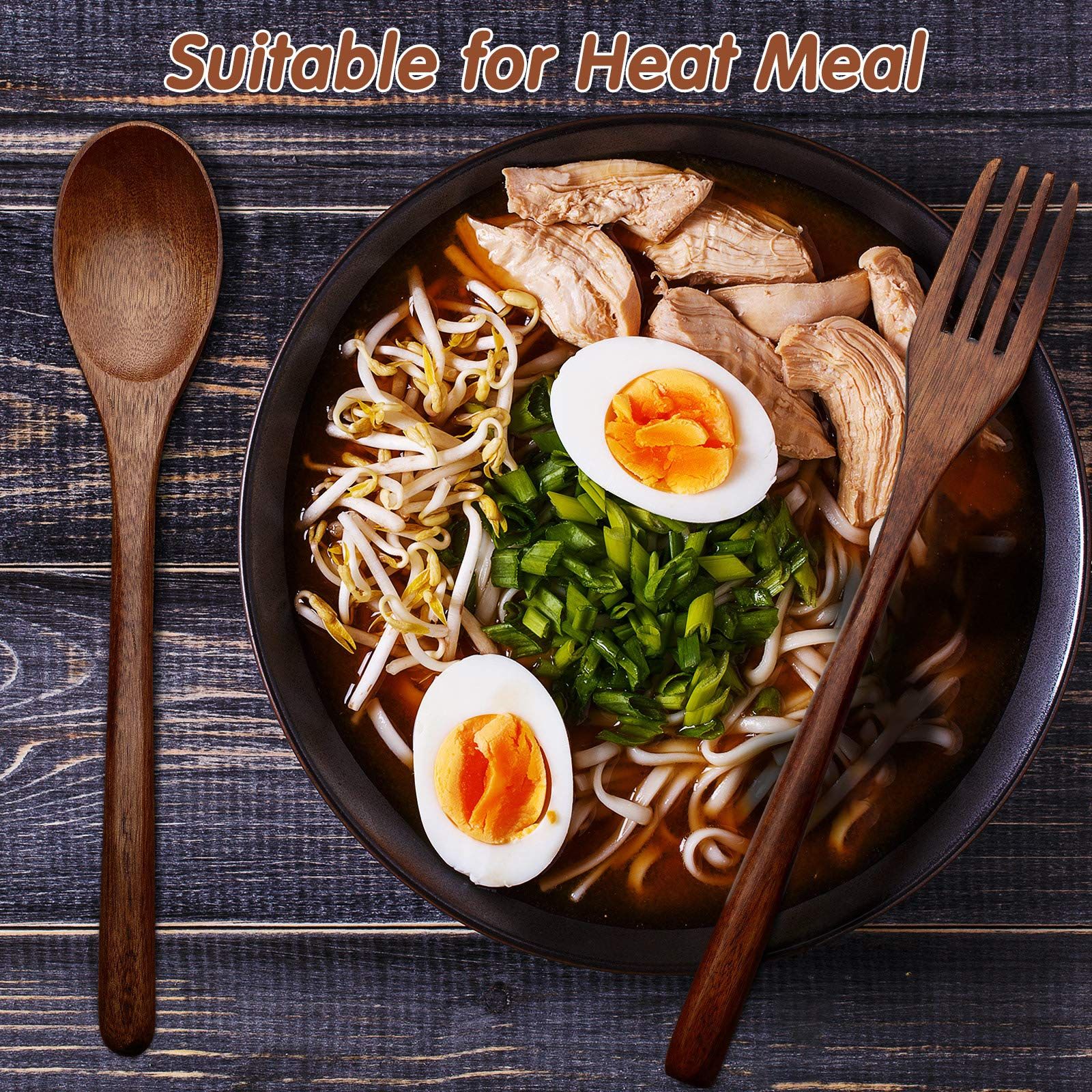Wooden Spoons Forks Set Including Wooden Spoons and Wooden Forks Japanese view 4
