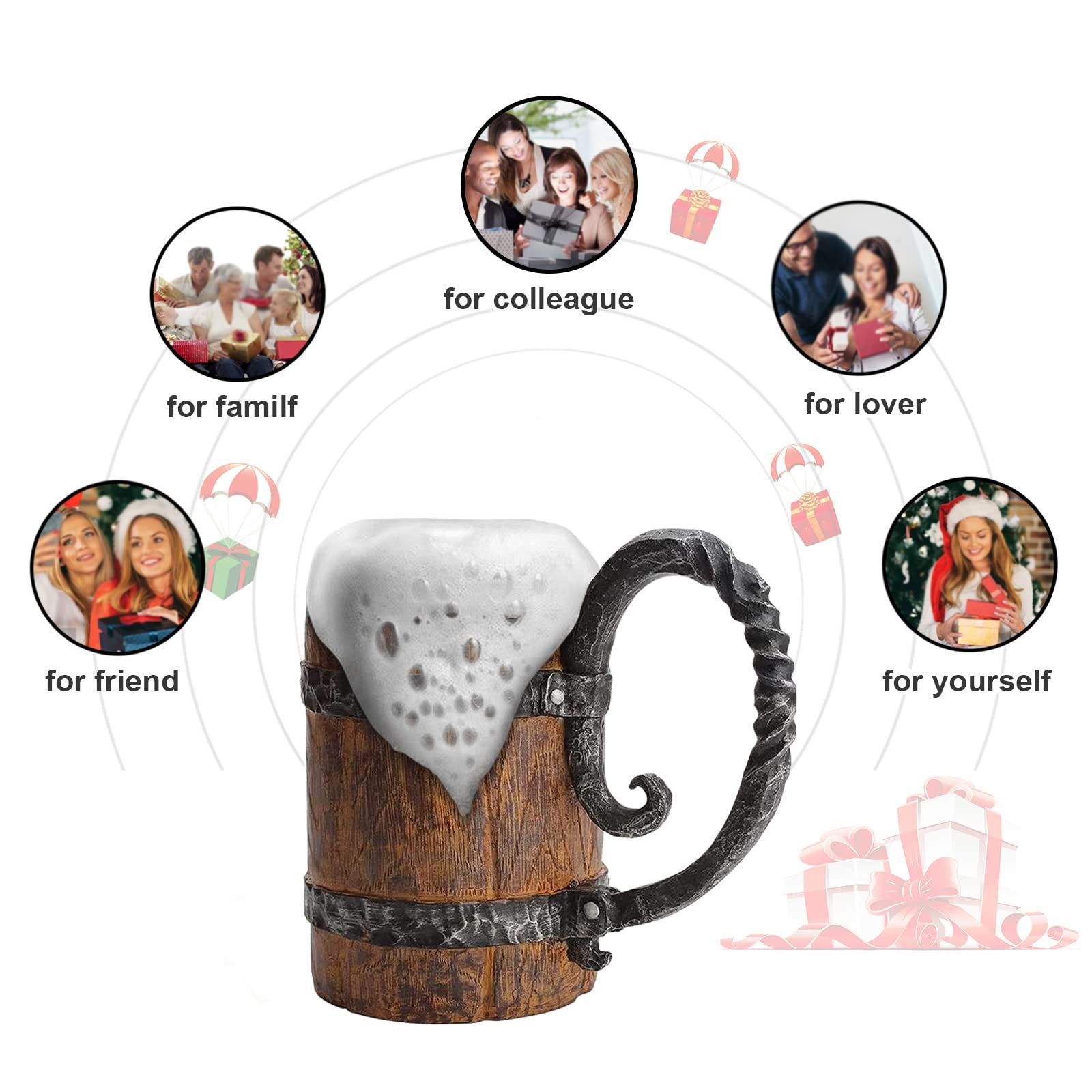 Handmade Wooden Barrel Beer Mug view 4