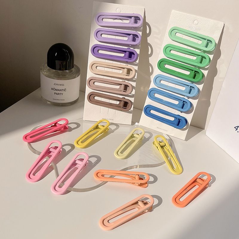 Metal Barrettes Large Girl Side Snap Hair Clips for Girls Crease Hair Clips