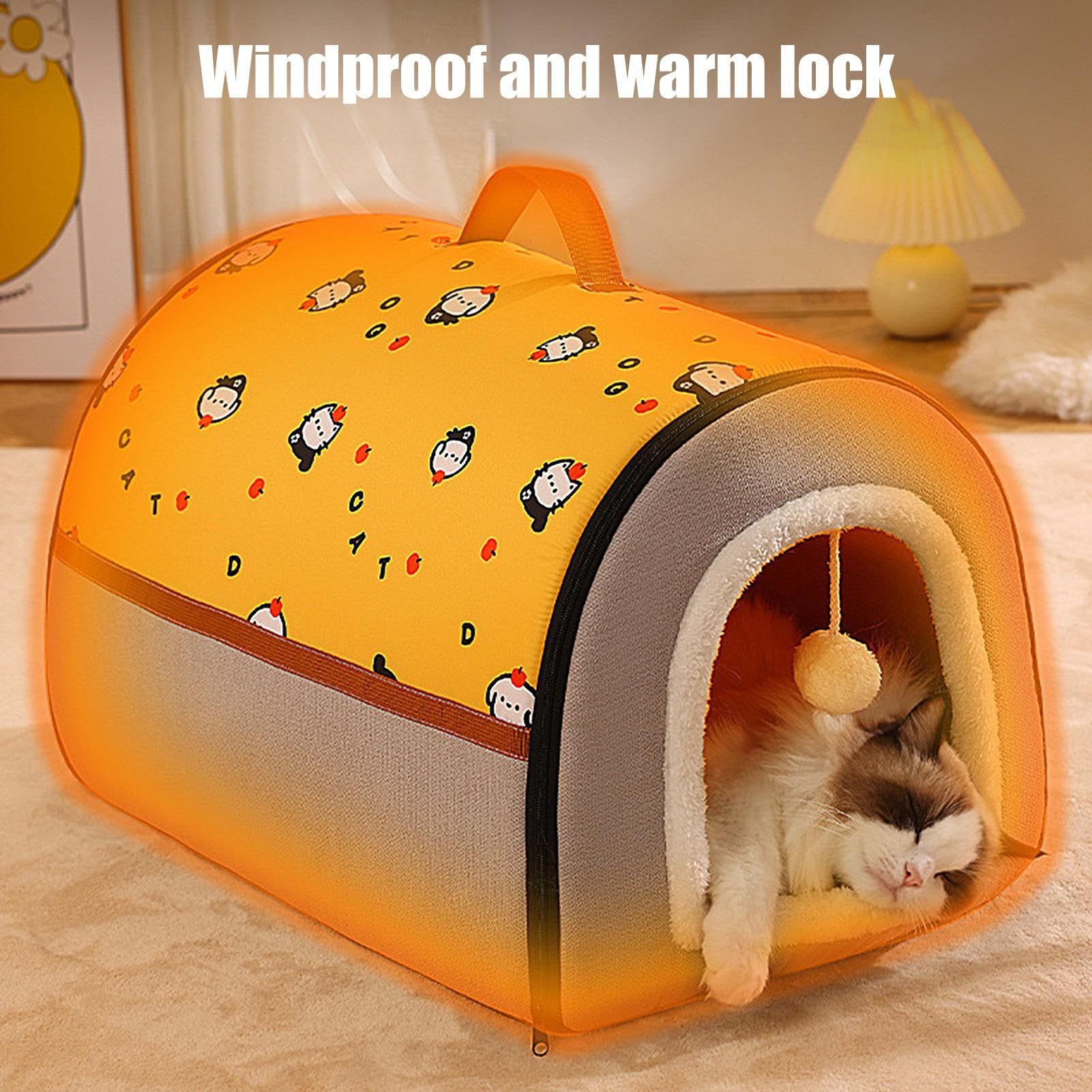 Winters Cat House, Waterproof Nest Cat Cabin, Fine Quality Materials Puppy view 2