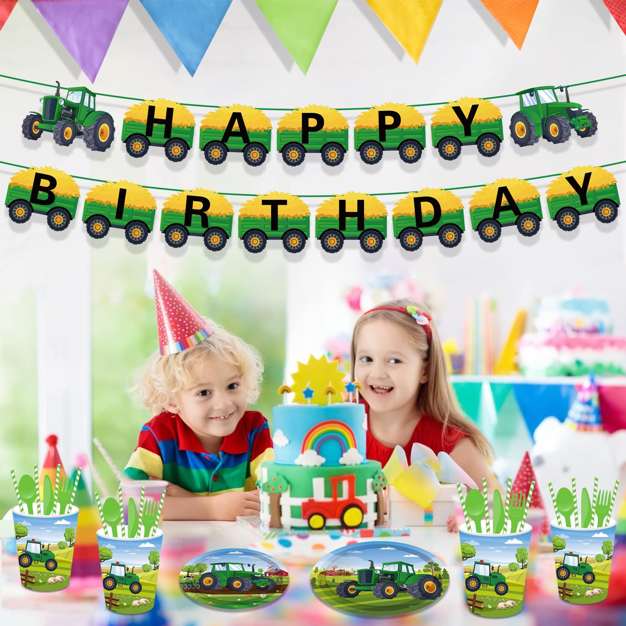 Tractor Happy Birthday Banner Tractor Party Banner Farm Tractor Theme view 2