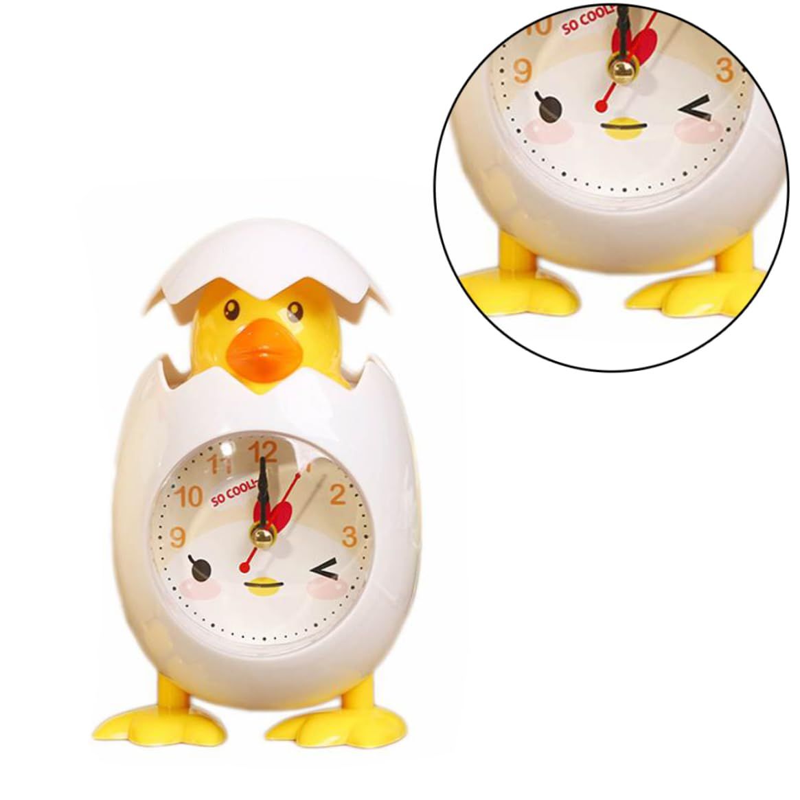 Kids Alarm Clock, Chicken Egg Alarm Clock Cartoon Desktop Clock Cute Bedside view 4