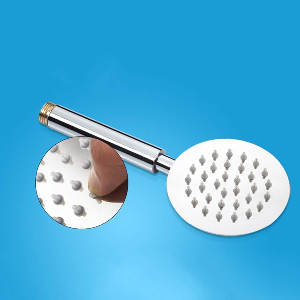 Stainless Steel Brushed Bathroom Handheld Shower Head Round Square Bath view 2