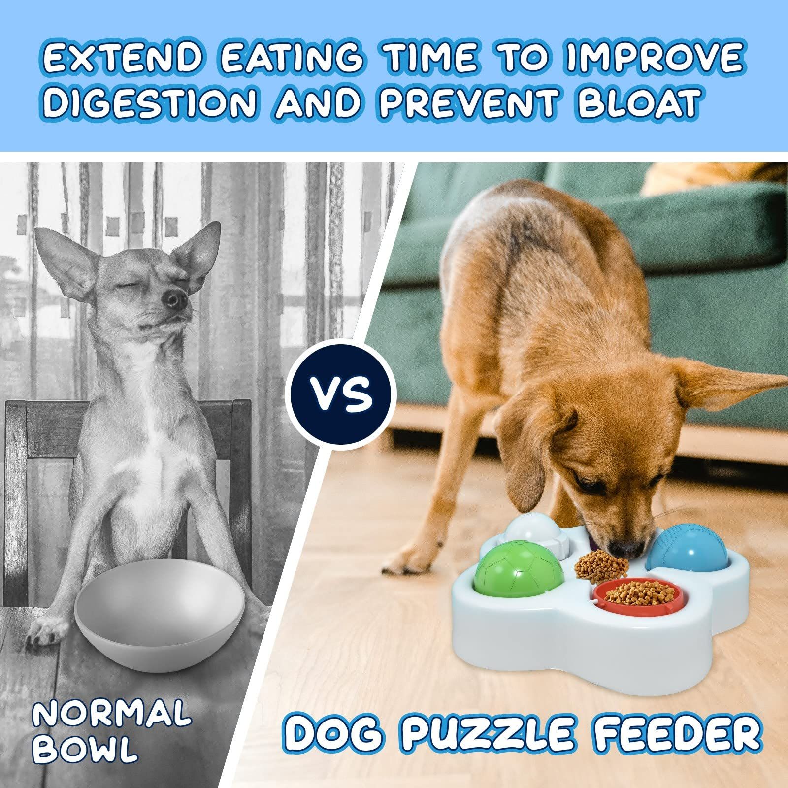 Interactive Dog Puppy Treat Ball Slow Feeder Bowl Nontoxic Dog Food Dispenser view 2