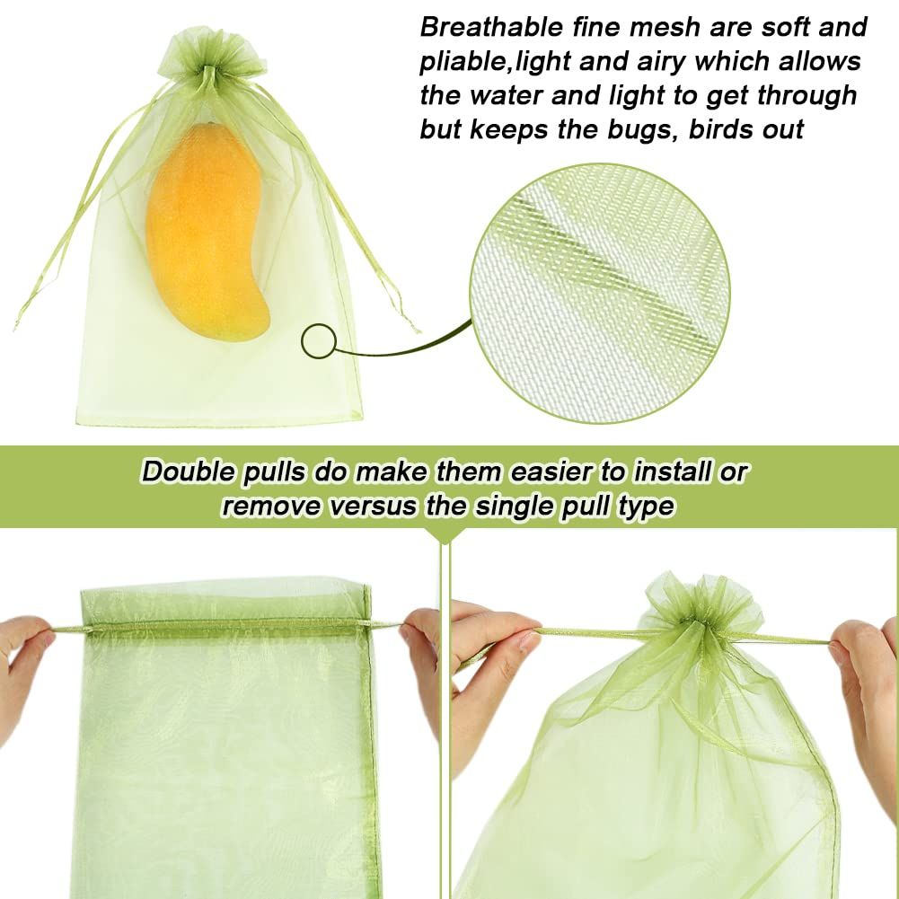 100pcs Fruit Protection Bags 8x12 inch view 3