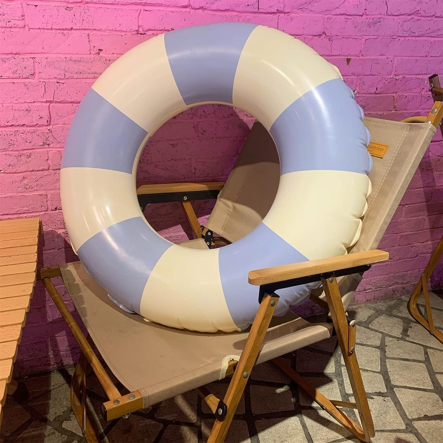 Inflatable Pool Float, Retro Striped Swim Tube Pool Rings, Inflatable Pool view 4