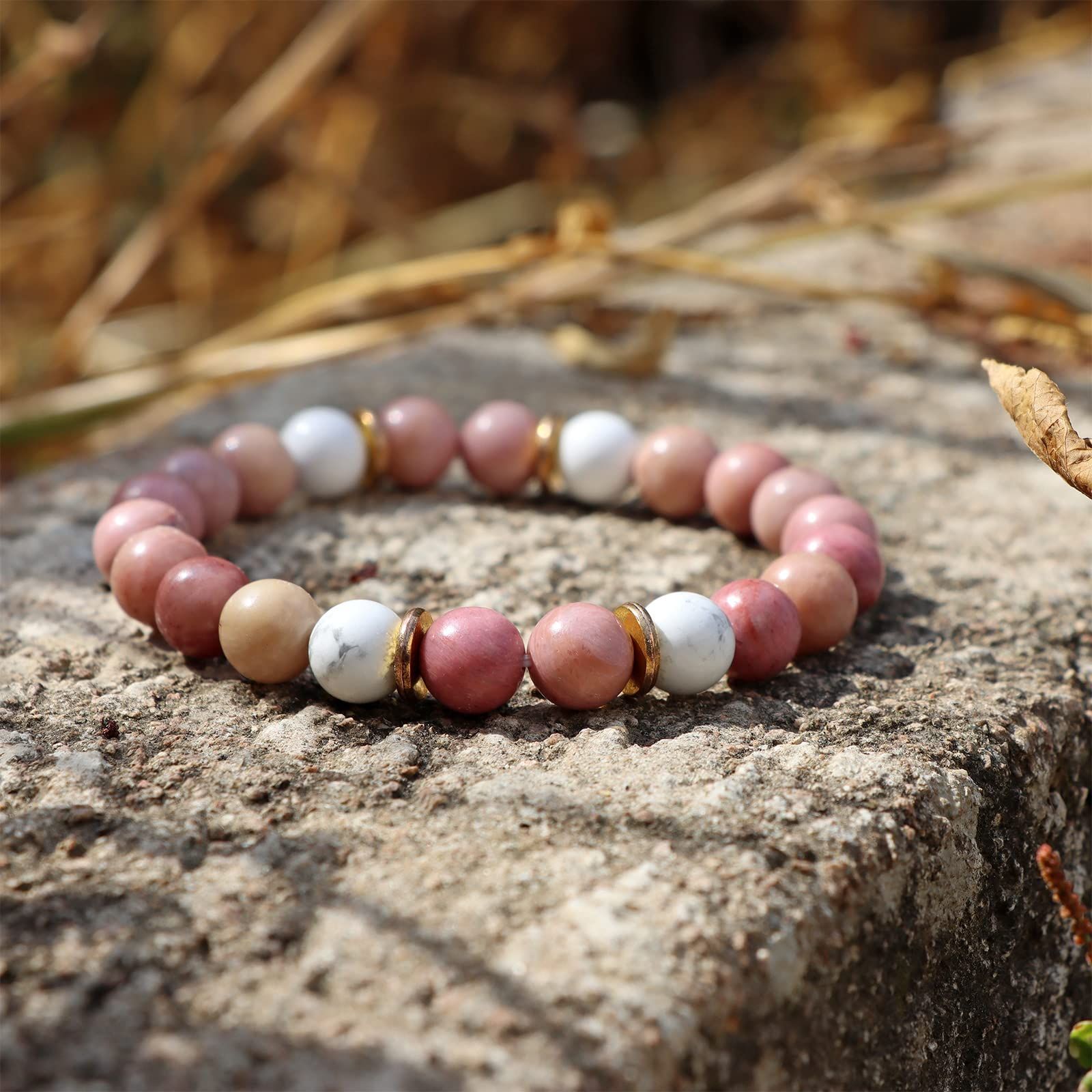 Women Anxiety Beaded Bracelets Jewelry Healing Stone Crystal Bracelet Stress view 2