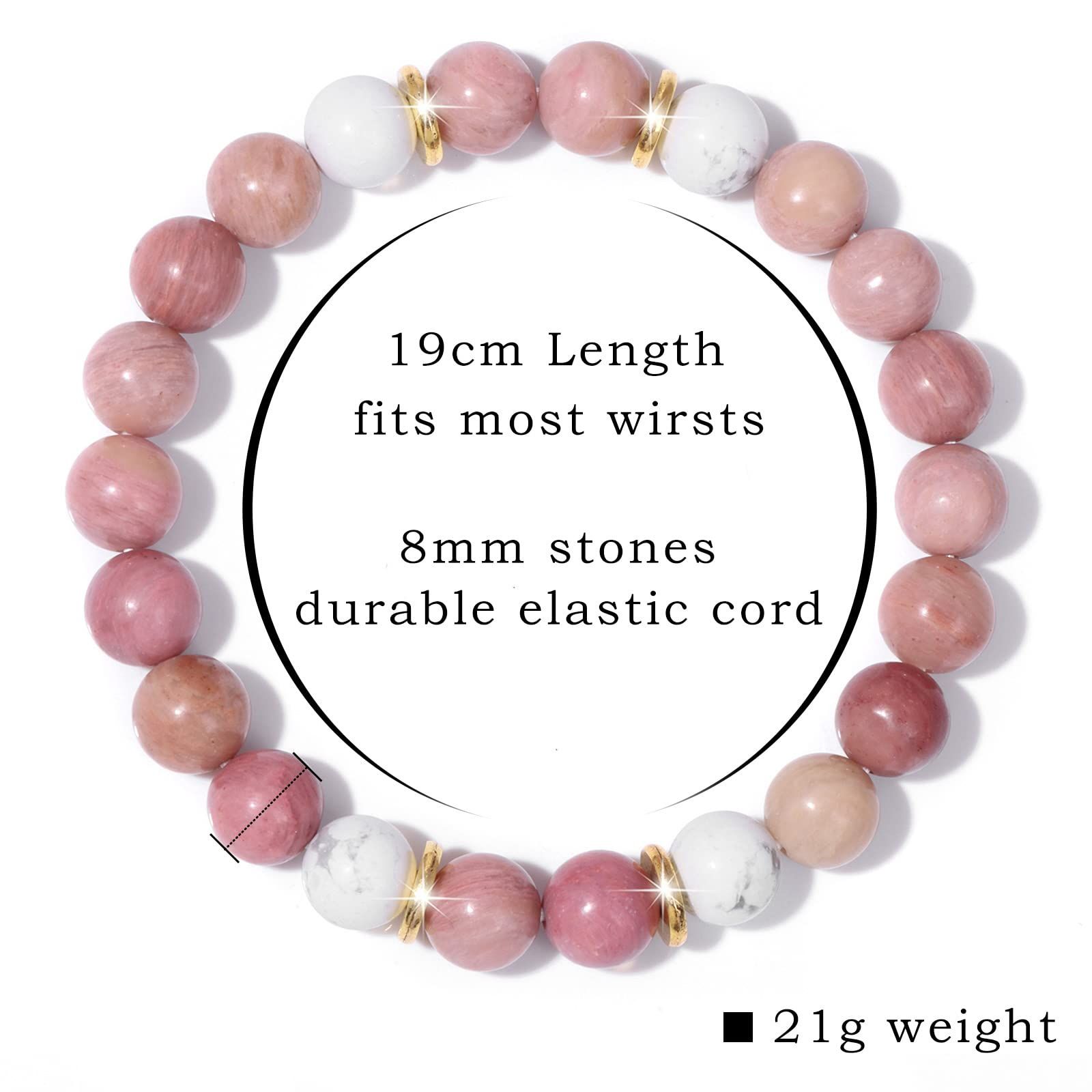 Women Anxiety Beaded Bracelets Jewelry Healing Stone Crystal Bracelet Stress view 3