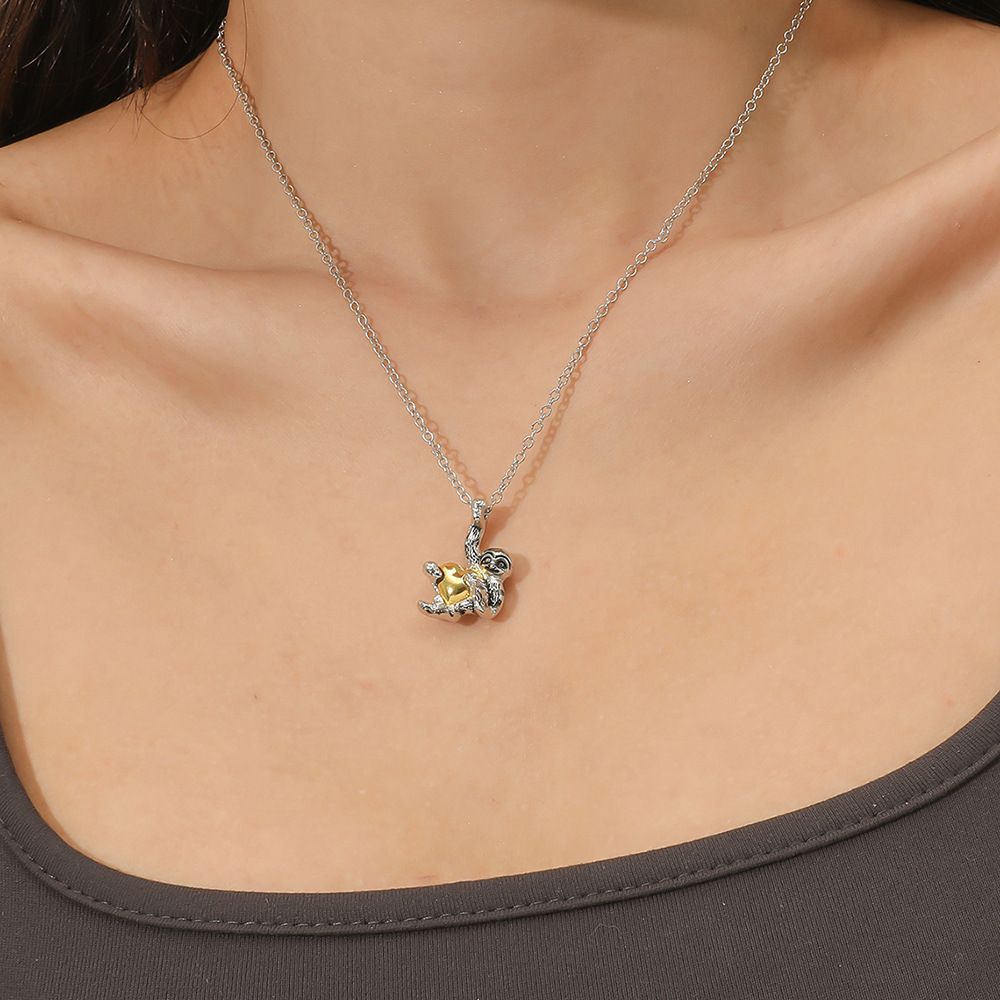 Gifts Necklace Heart Crystal Sloth for Women Girls Men Christmas Gifts sloth view 2